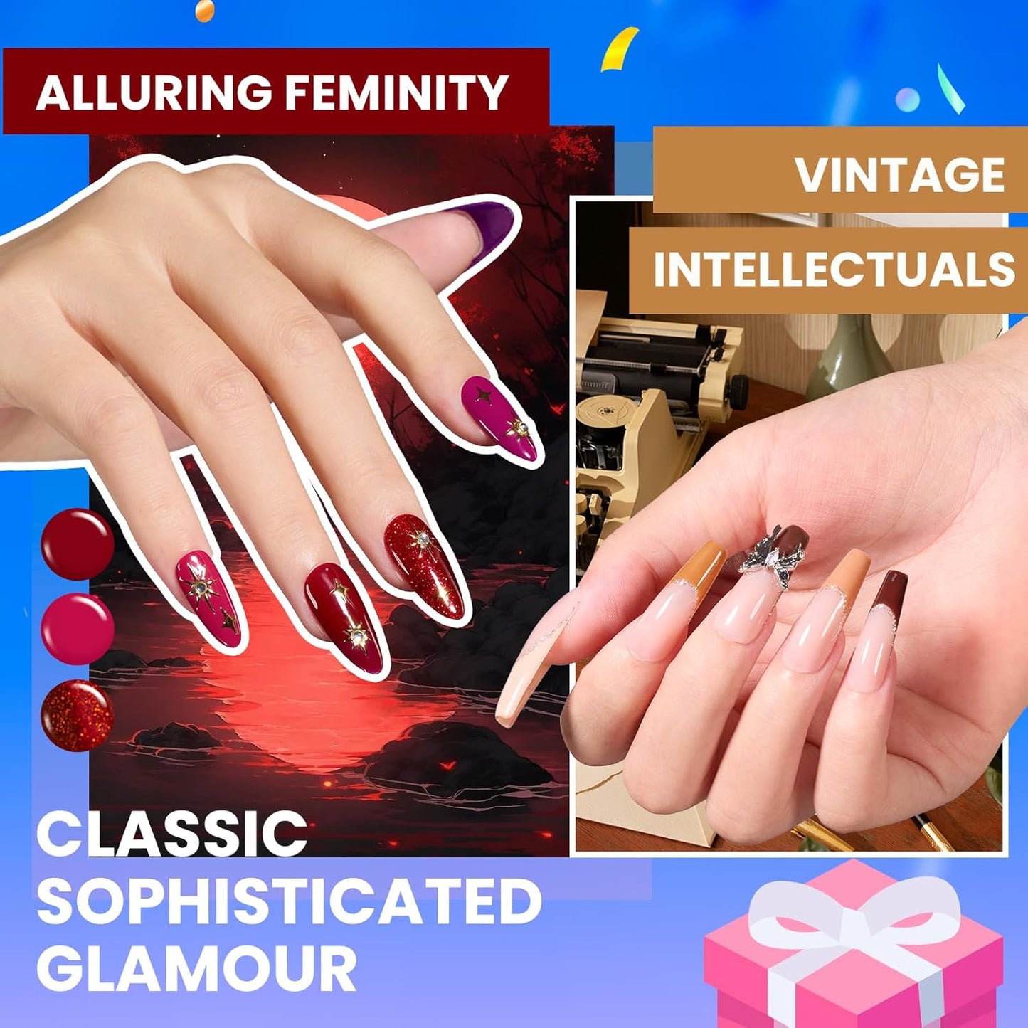 Beetles 110 PCS Gel Nail Polish Set, 100 Colors Infinite Inspiration All Season Red Brown Green Black Gel Polish with 5Pcs Base Top Coat Soak off UV Gel for Manicure Lovers DIY at Home Gifts for Women