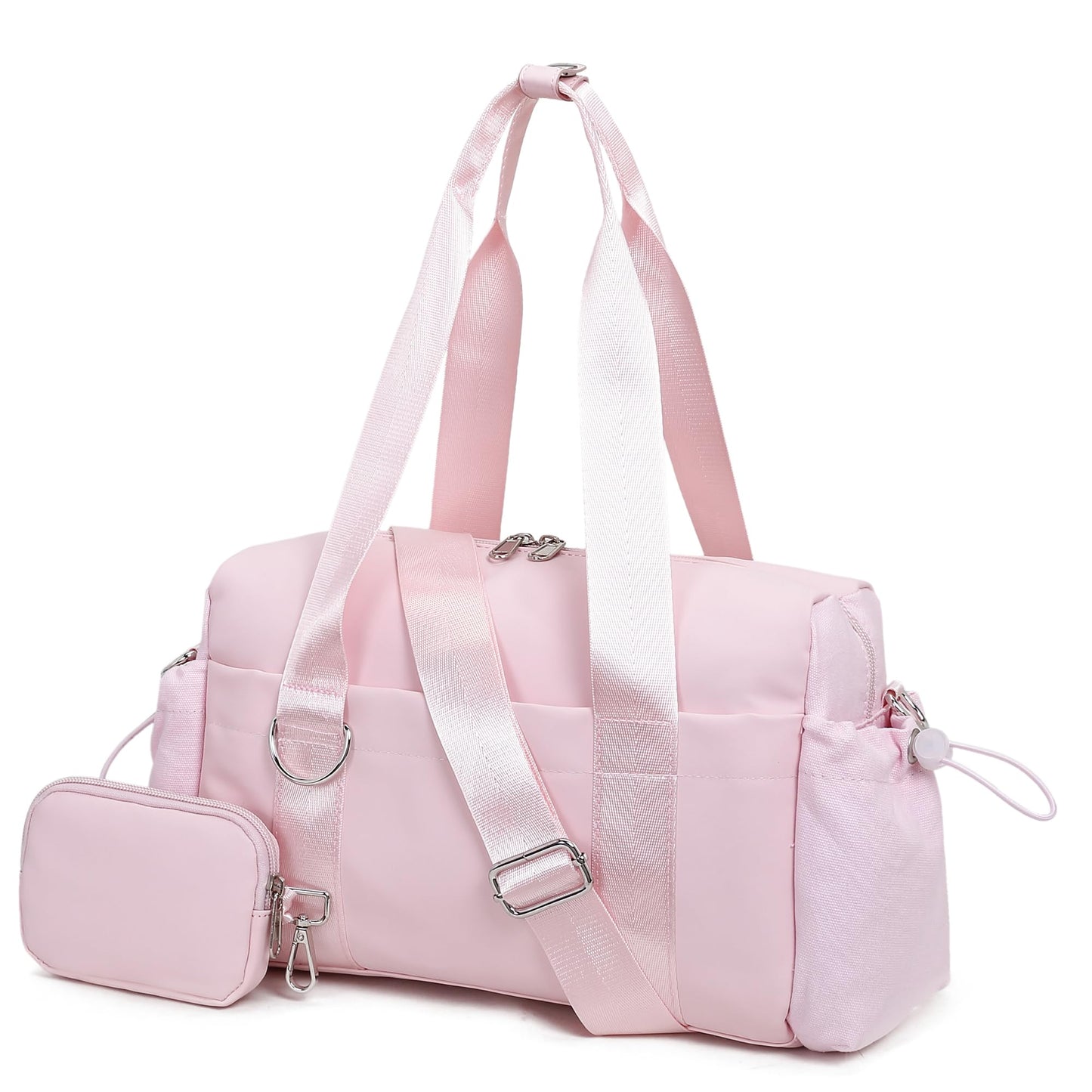 Everyday Mini Gym Bag for Women 2.0, Small Tote with Zipper Compartment Waterproof Travel Duffle Cute Handbag Workout Carry On with Removeable Shoulder Strap & Coin Wallet Easy to Clean - Green