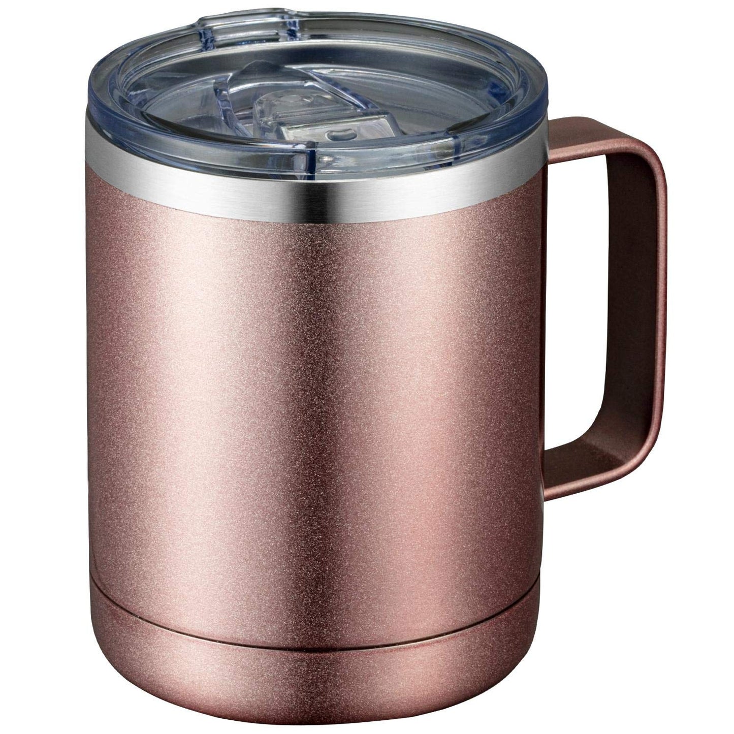 MEWAY 12oz Coffee Mug With Handle and Sliding Lid,Stainless Steel Travel Tumbler Cup with Handle,Double Wall Vacuum Insulated Camping Cup for Hot & Cold Drinks Tea (Purple,Set of 1)