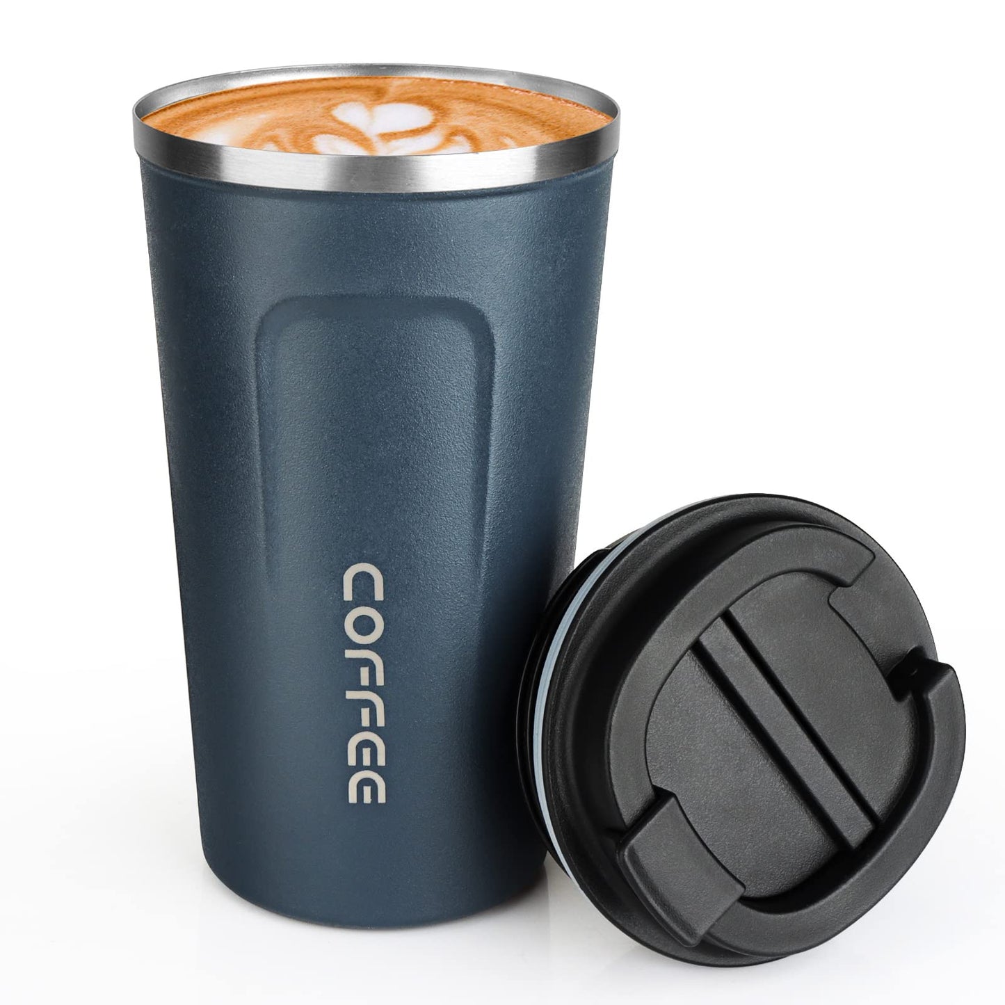 MOMSIV 12oz Travel Mug, Insulated Coffee Cup with Leakproof Lid, Travel Coffee Mug Vacuum Stainless Steel Double Walled Reusable Coffee Cup for Hot and Cold Water Coffee