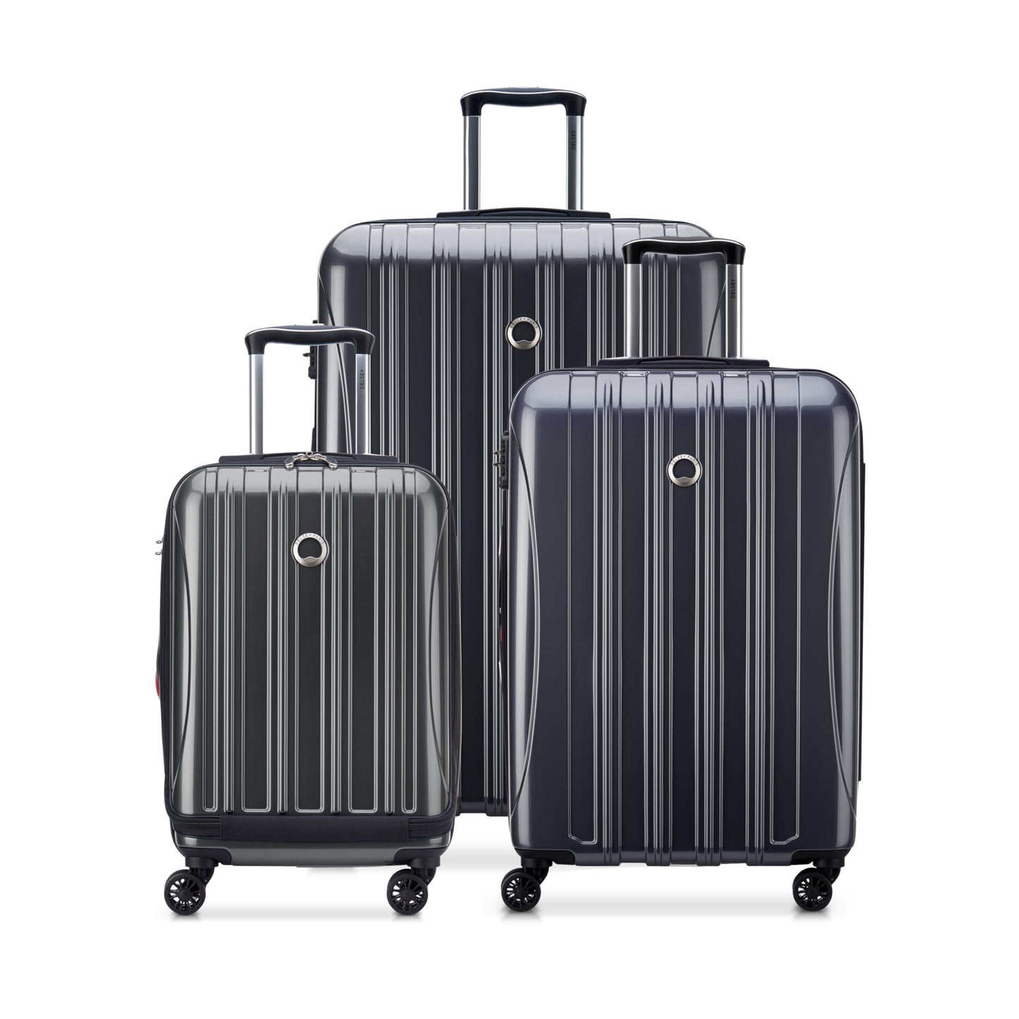 DELSEY PARIS Helium Aero Hardside Expandable Luggage with Spinner Wheels, Blue Cobalt, 3-Piece Set (21/24/28)