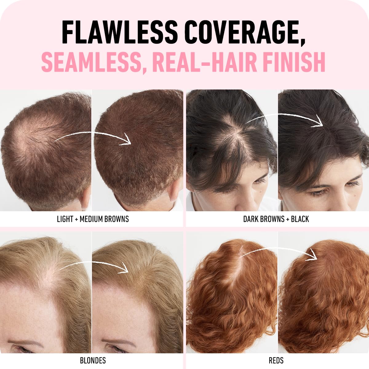 BOLDIFY Hair Fibers (Color Discovery Kit) - Fill In Thinning and Fine Hair for an Instantly Fuller, Thicker Look - 14 Shades for Women & Men - Dark Browns + Black