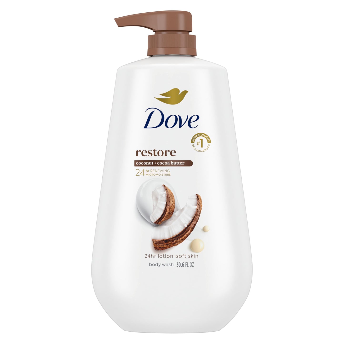 Dove Body Wash with Pump Pamper Shea Butter & Vanilla for 24hr Lotion-Soft Skin Moisturizing Skin Cleanser with No Sulfates No Parabens 30.6 oz