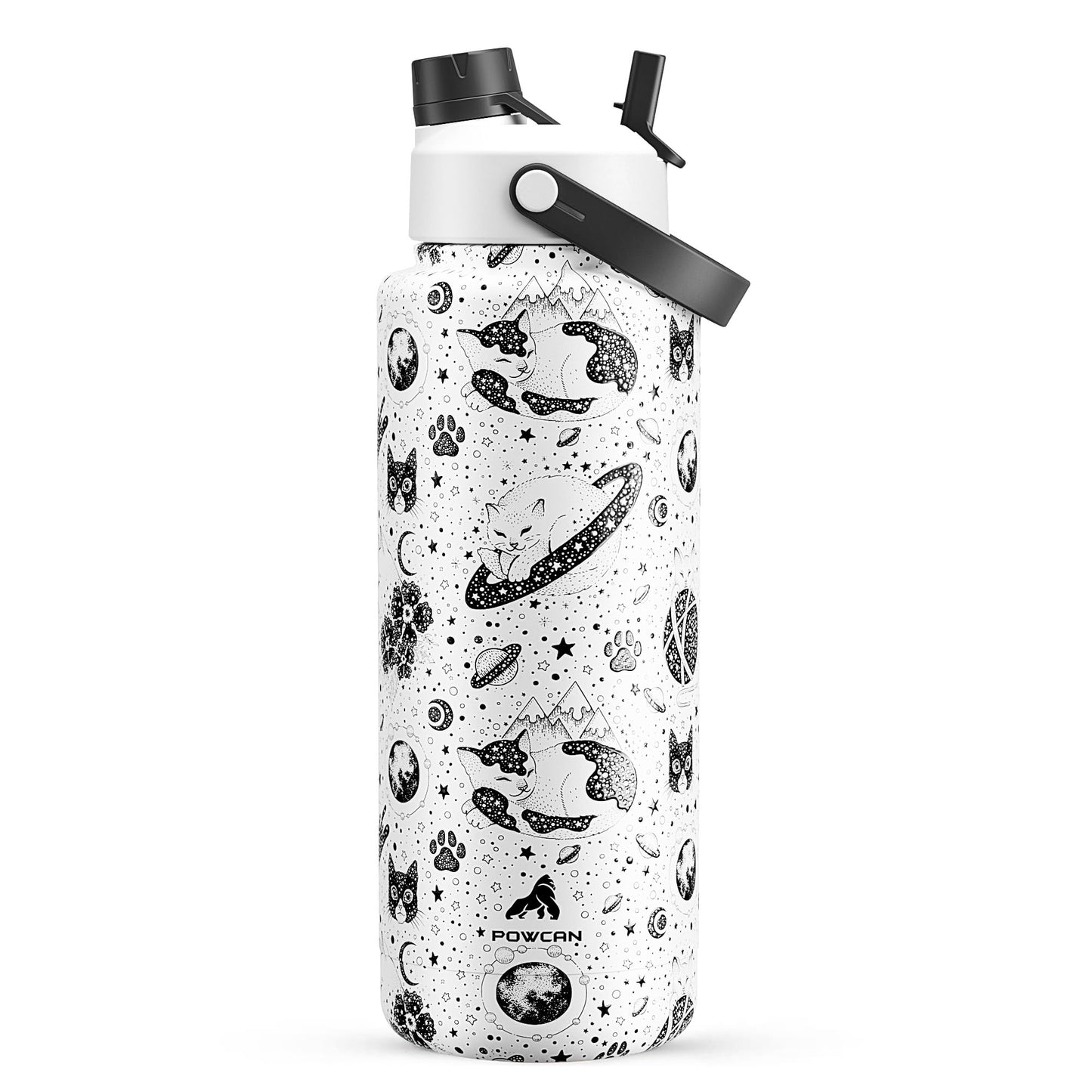 26 oz Insulated Water Bottle with 2-in-1 Straw and Spout Lid, Keep Cold 24H, Leak-Proof, Fits in Car Cup Holder, Stainless Steel Water Bottle for Sports, Travel, and School (Cotton Candy)