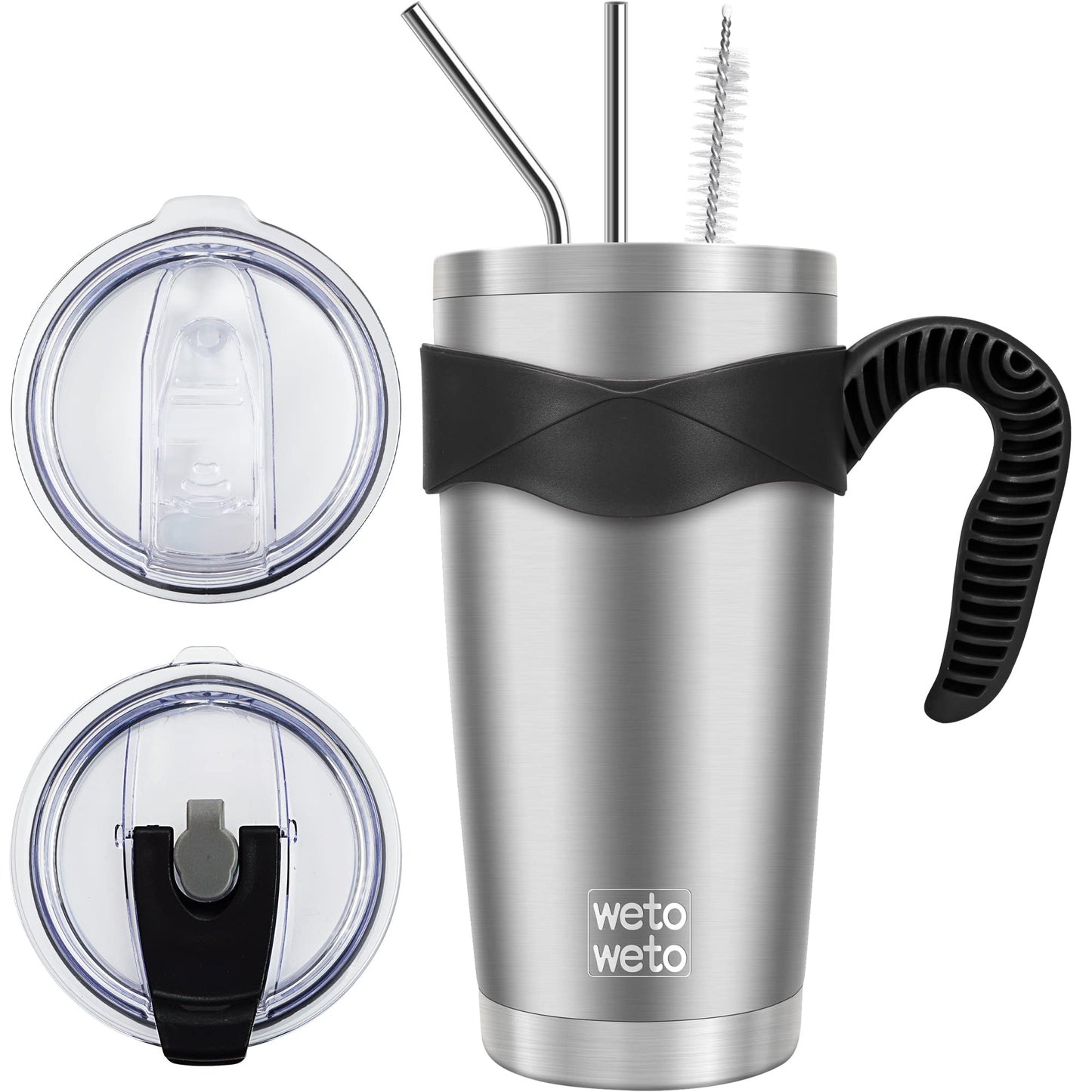WETOWETO 20oz Tumbler, Stainless Steel Vacuum Insulated Coffee Travel Mug, Double Wall Powder Coated Insulated Coffee Mug Travel Mug with Lid Thermal Cup for Outdoor (Navy Blue, 1 Pack)