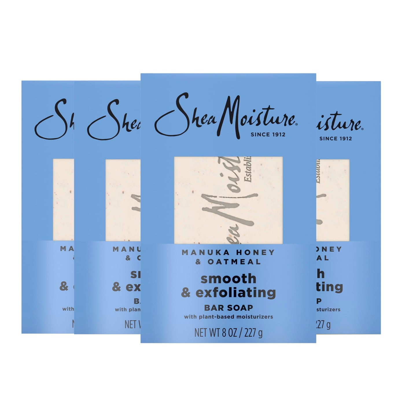 SheaMoisture Bar Soap Raw Shea Butter 4 count Moisturize and Restore Dry Skin Deeply Moisturizing bar soap with 24h shea moisture nutrients for Healthy, Glowing Skin 8 oz