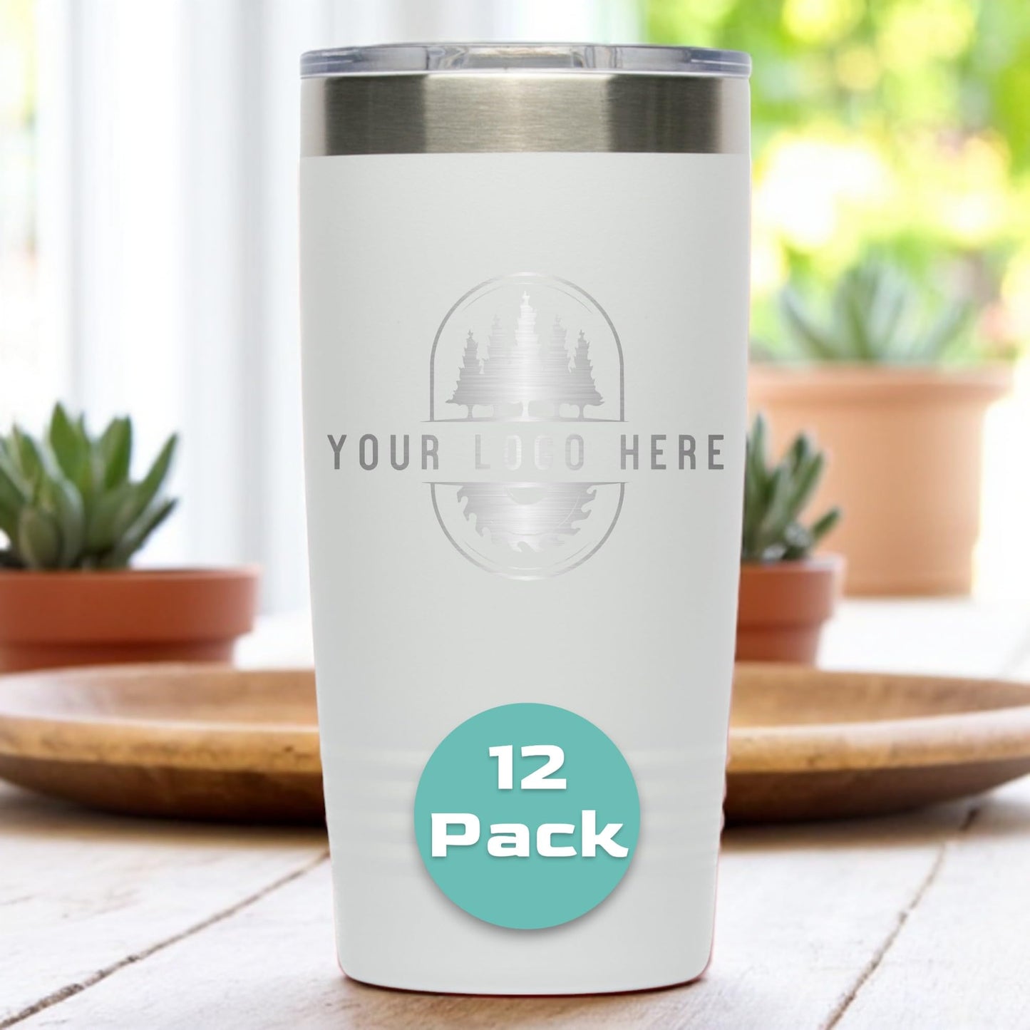20oz Stainless Steel Tumbler - Upload Your Logo, Custom Engraved, Double Wall Vacuum Insulated Travel Mug, Ideal for Corporate Gifts, Events, and Sports Teams