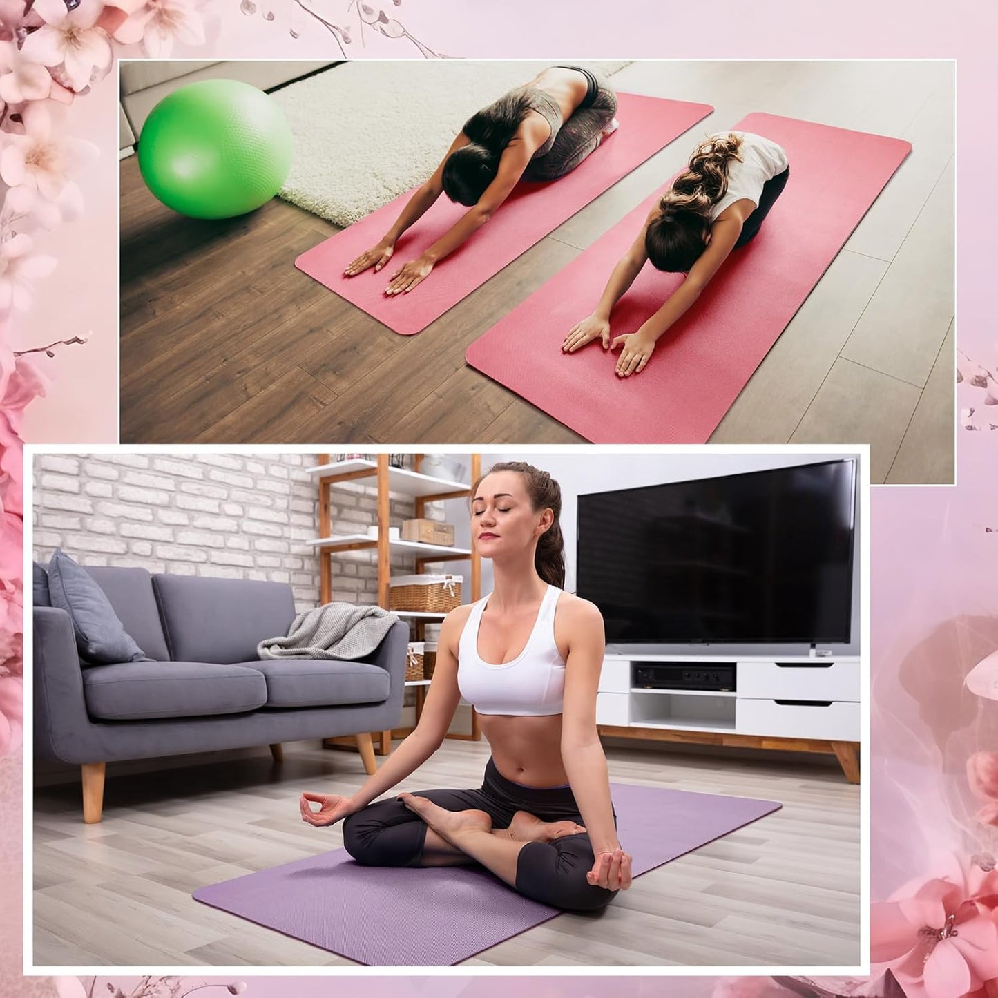 Timgle 12 Pack Yoga Mat Bulk, 4mm Thick Extra Long Sports Mat Anti Slip Tear Resistant Yoga Exercise Set for Fitness Stretching Home Workout Gym and Studio