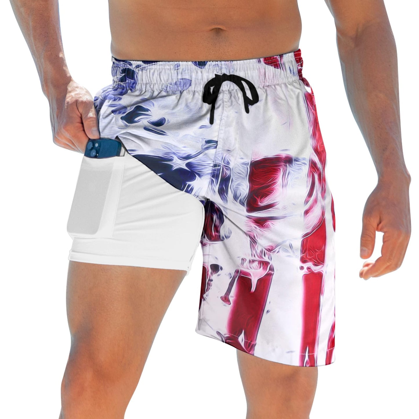 ALISISTER Mens Swim Trunks with Compression Liner Bathing Suit Summer Swimming Shorts