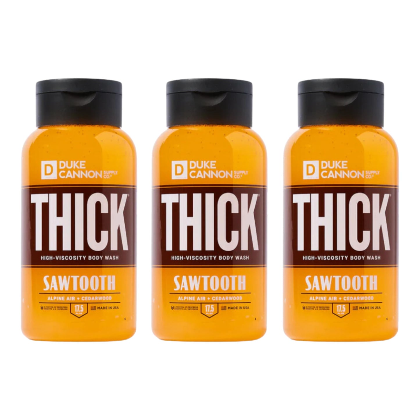 Duke Cannon Supply Co. THICK High-Viscosity Body Wash for Men Smells Like Bourbon Oak Barrel Multi-Pack - Premium Ingredients, Plant-Based Thickeners, Superior Lather, Exfoliating, 17.5 Fl Oz (3 Pack)