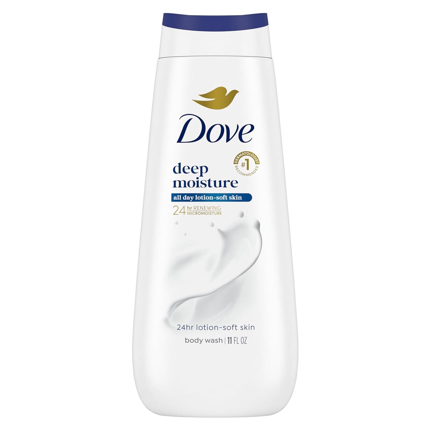 Dove Body Wash Deep Moisture for 24hr Lotion-Soft Skin Moisturizing Skin Cleanser with No Sulfates No Parabens 11 oz