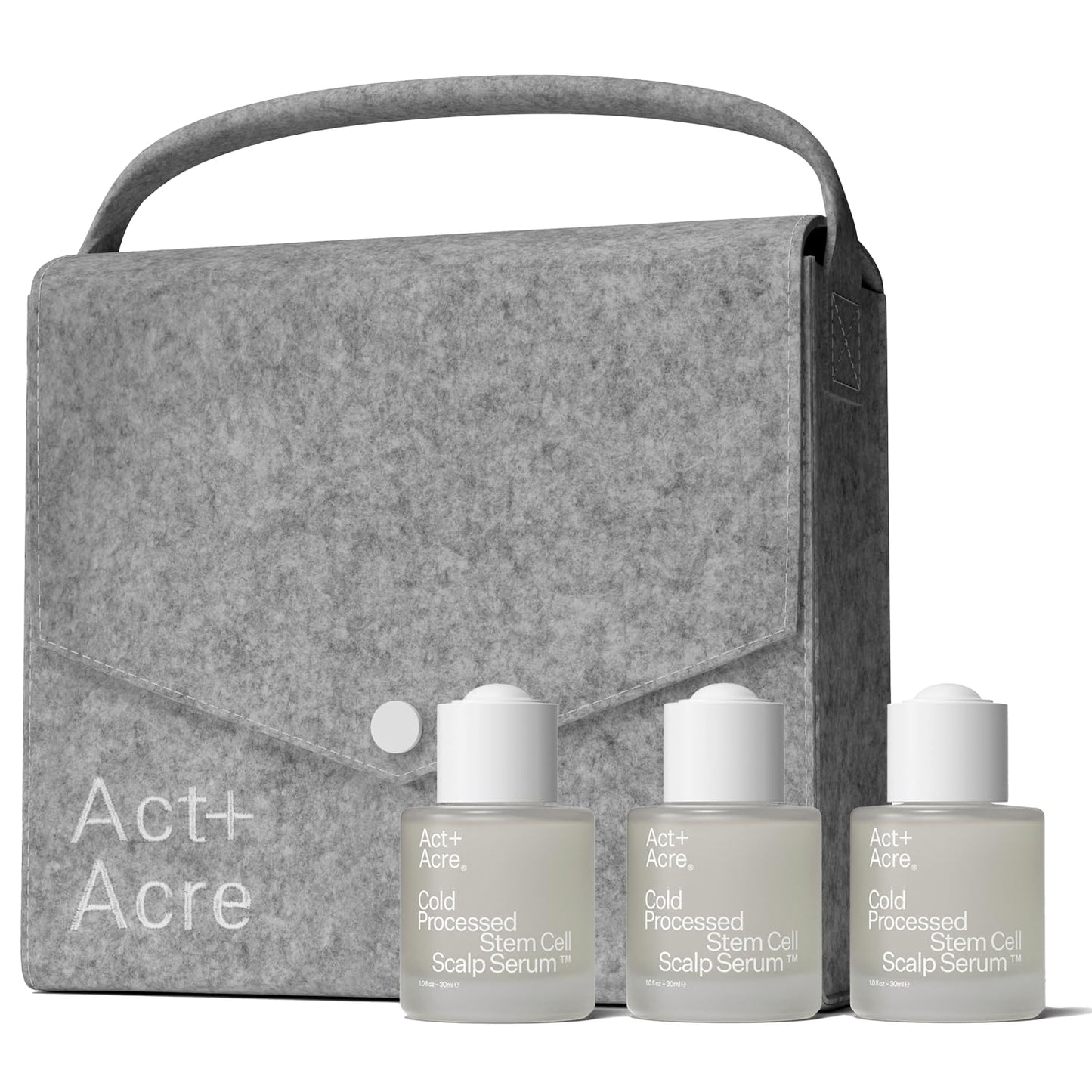Act+Acre Cold Processed Stem Cell Scalp Serum | For Thicker, Fuller Looking Hair | Apple Stem Cells, Bamboo Extract, Aloe Vera | Strengthen, Hydrate, Reduce Shedding | Vegan, Color Safe | 2.2 Fl Oz