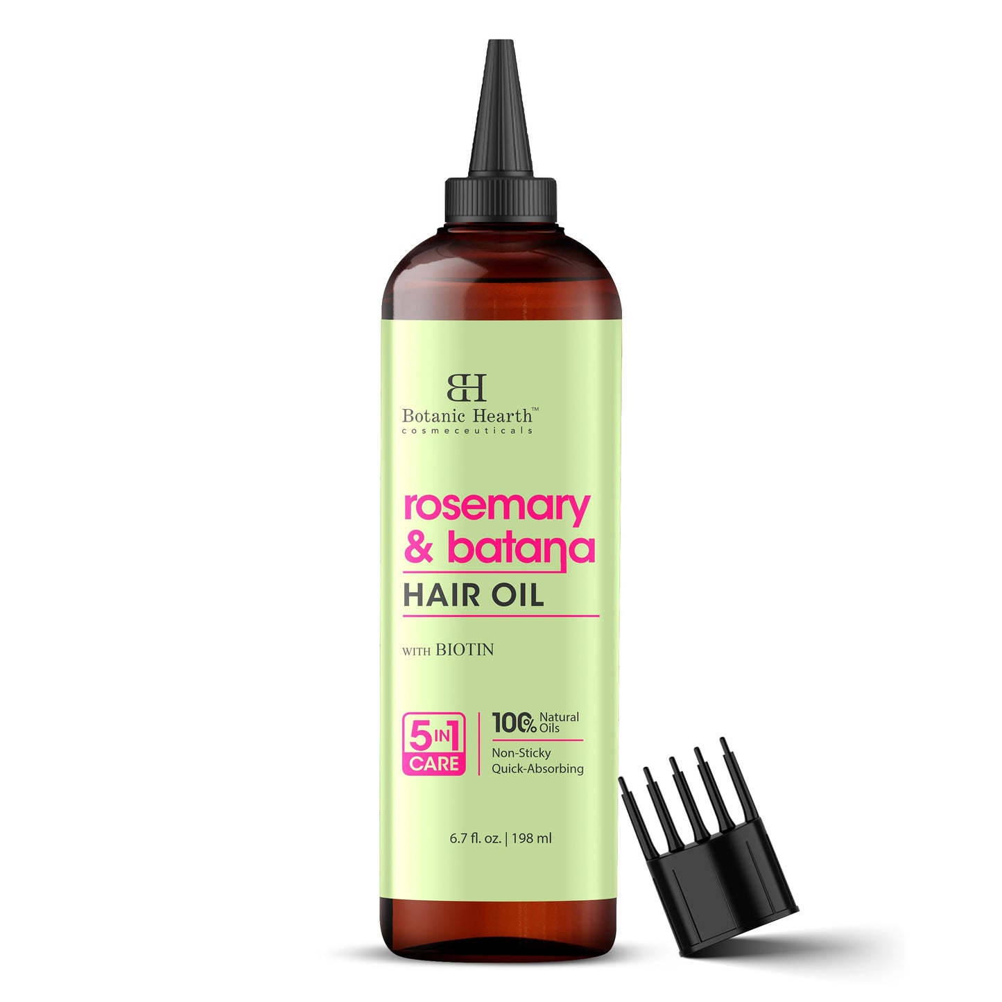Botanic Hearth 100% Pure Rosemary Oil For Hair (6.7 fl oz) Infused With Biotin, Jojoba & castor Oil | Nourishing & Volumizing | Non GMO Verified