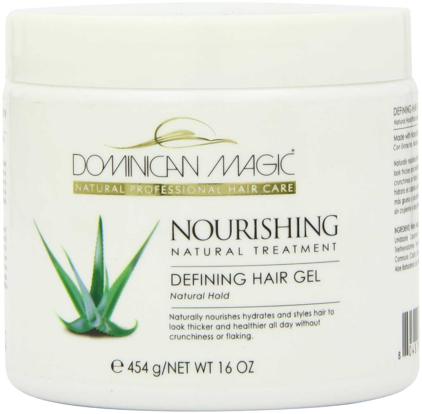 Dominican Magic Hair Styling Gel - Strong Hold & Frizz Control - Aloe Vera - Enriched with Natural Extracts for Shine & Moisture - All Hair Types - No Flakes, No Crunch - 16Oz