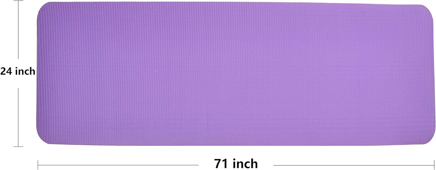 All Purpose 1/2-Inch Extra Thick High Density Anti-Tear Exercise Yoga Mat and Knee Pad with Carrying Strap, Multiple Colors