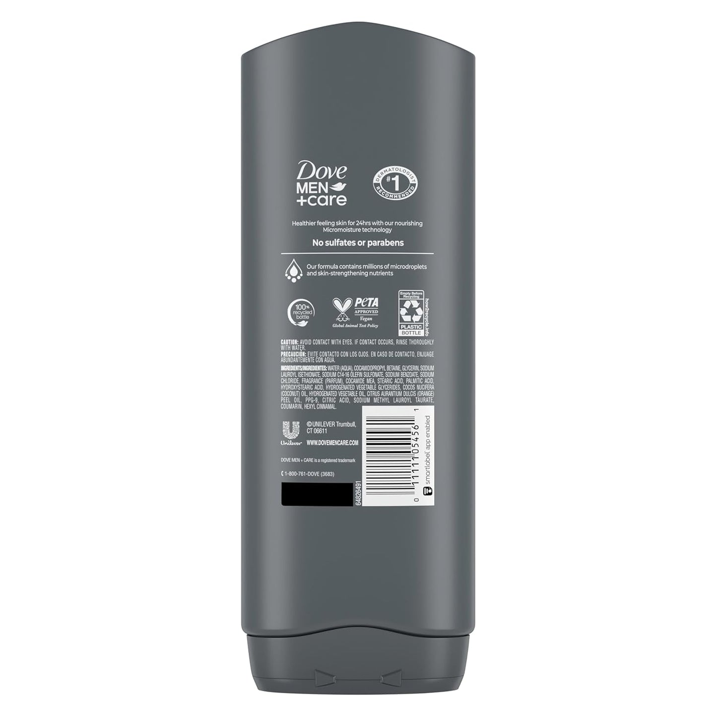 DOVE MEN + CARE Midnight Classico Body and Face Wash 4 Count for Calm, Replenished & Hydrated Skin