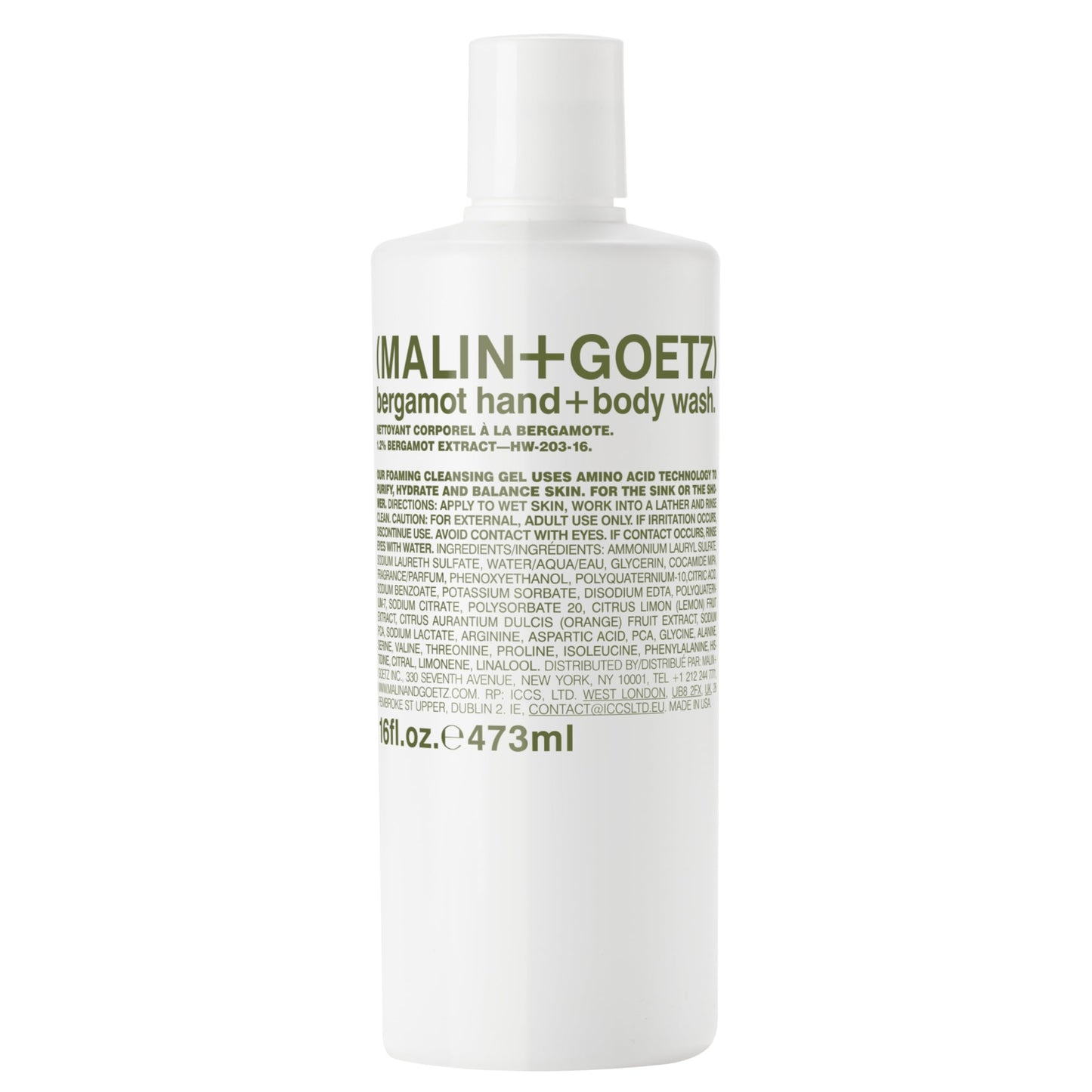 MALIN+GOETZ Hand + Body Wash – natural hydrating soap, cleansing and purifying for all skin types, prevents stripping or irritation on sensitive skin. Cruelty-free. Beauty Care