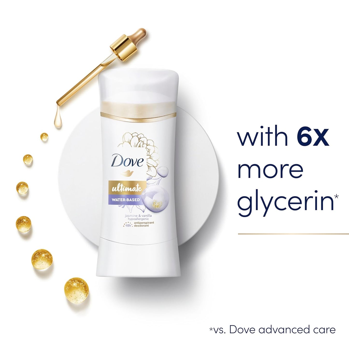 Dove Ultimate Antiperspirant Deodorant Stick Jasmine & Vanilla 2.6 oz