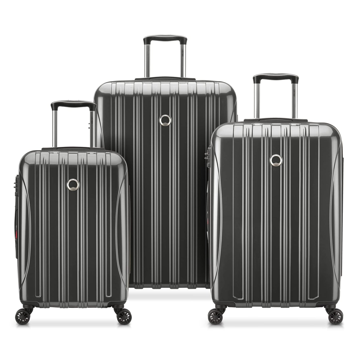 DELSEY PARIS Helium Aero Hardside Expandable Luggage with Spinner Wheels, Blue Cobalt, 3-Piece Set (21/24/28)
