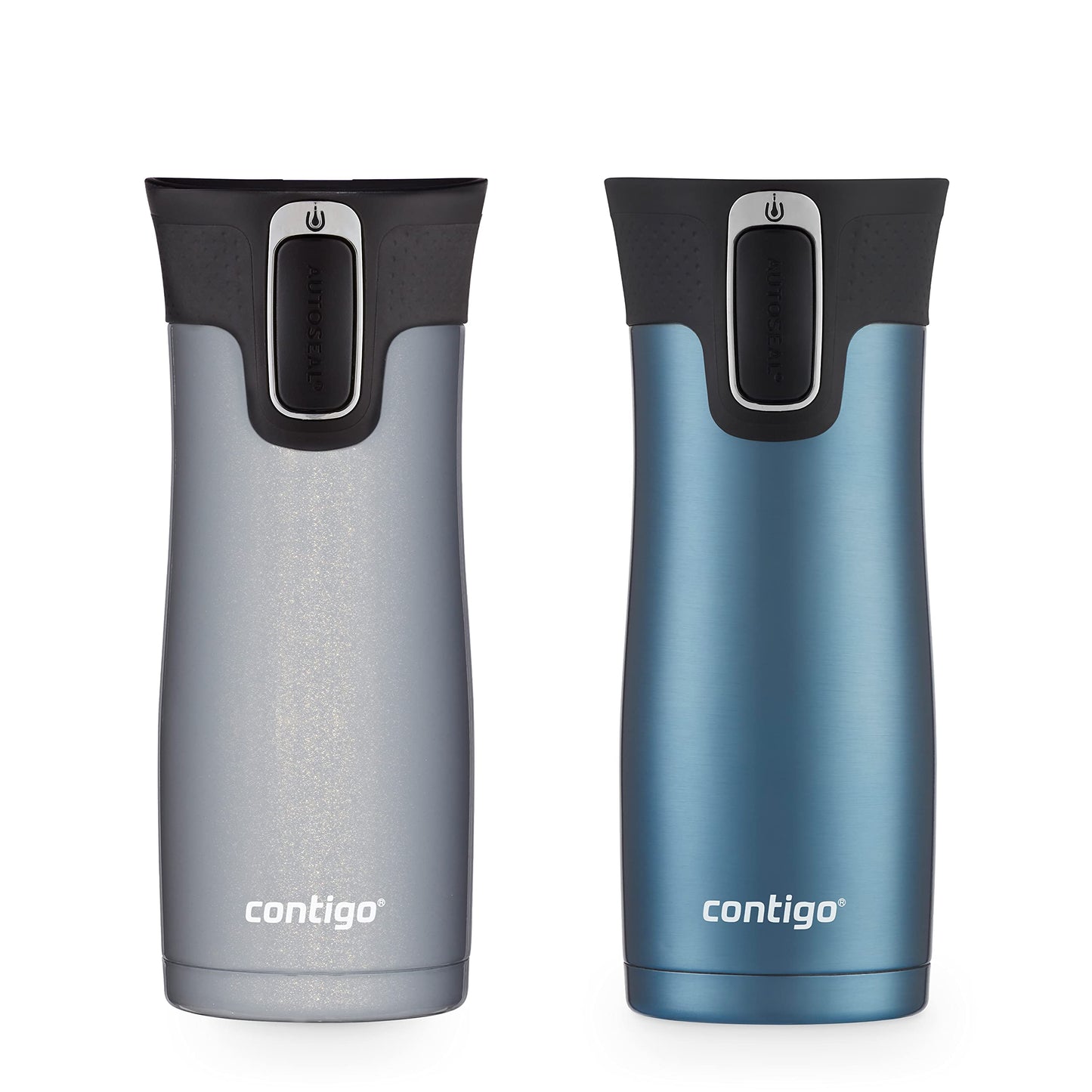 Contigo West Loop Stainless Steel Travel Mug with AUTOSEAL Lid, 16oz., Stainless Steel/Black