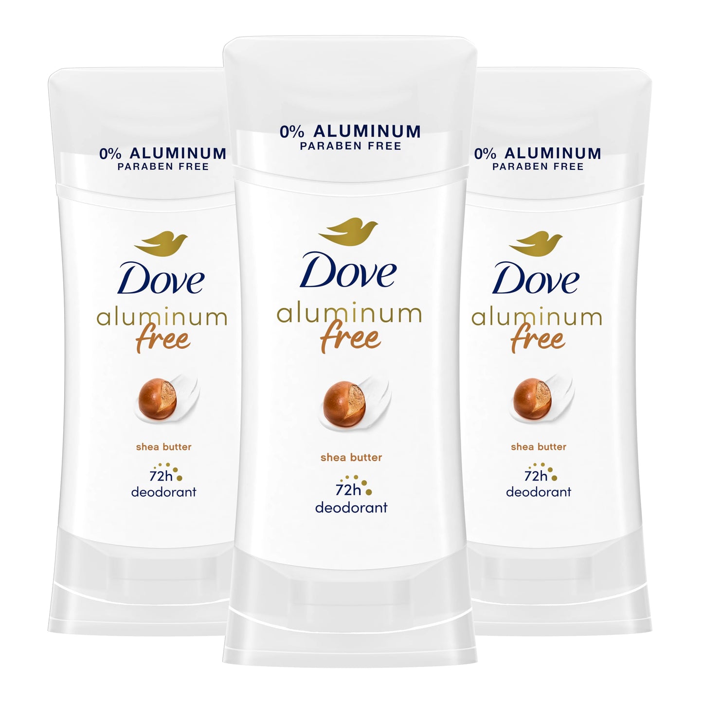 Dove Aluminum Free Deodorant for Women 3 Count Coconut and Pink Jasmine 72 hour odor protection 2.6 oz