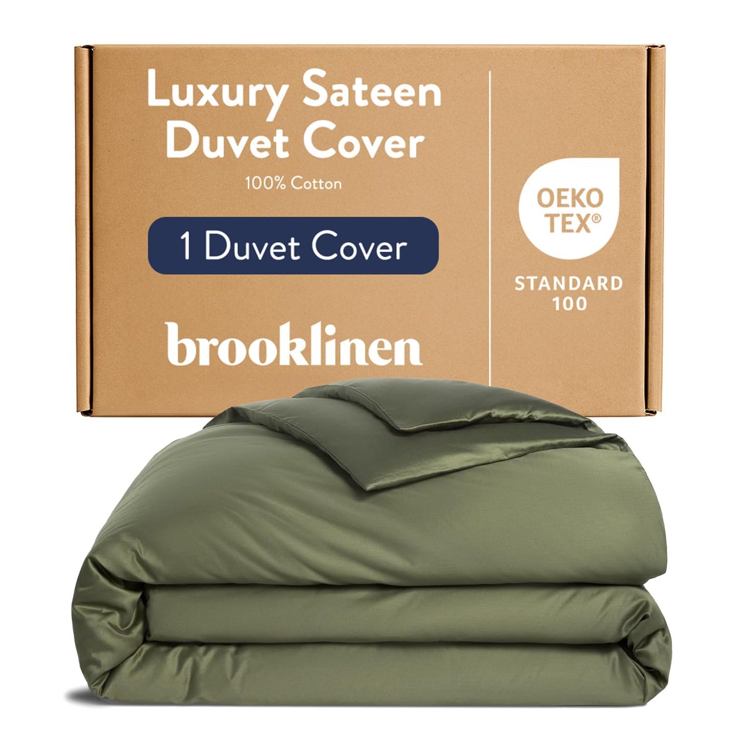 Brooklinen Luxury Sateen Duvet Cover - 100% Cotton, Full/Queen Size in White with Extra-Long Corner Ties and Button Closure | Best Luxury Sheets