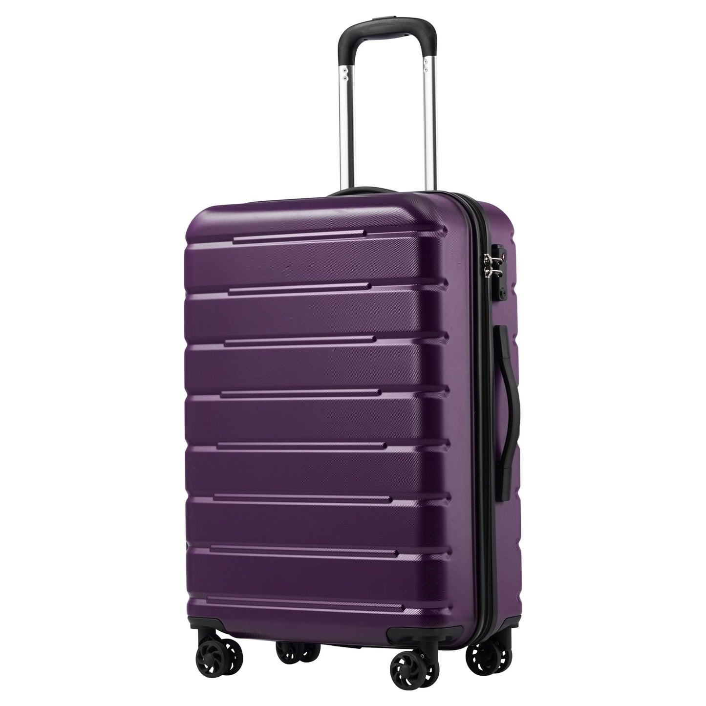 Coolife Luggage Suitcase Carry-on Spinner TSA Lock USB Port Expandable (only 28’’) Lightweight Hardside Luggage (Ice Blue, 3 piece set)