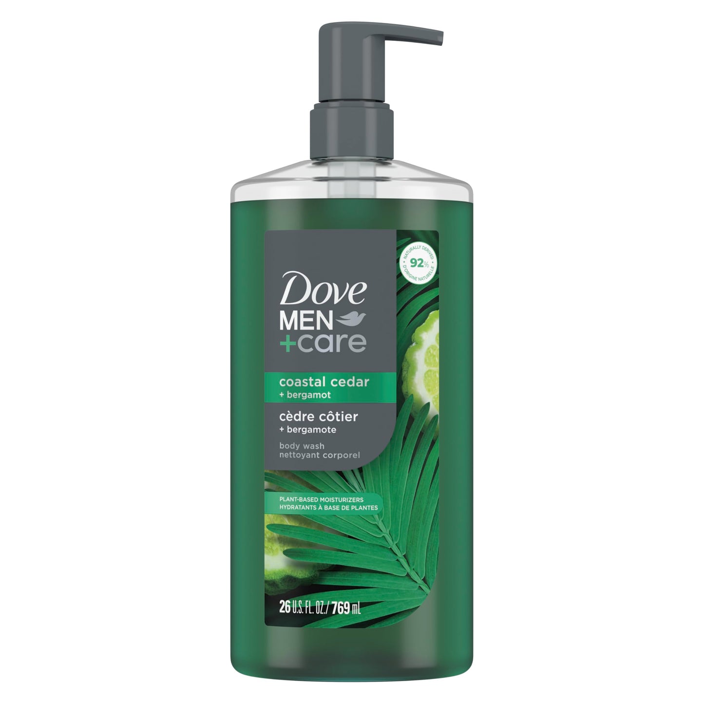 DOVE MEN + CARE Body Wash Blood Orange to Rebuild Skin in the Shower with Plant-Based Cleansers and Moisturizers 26 fl oz