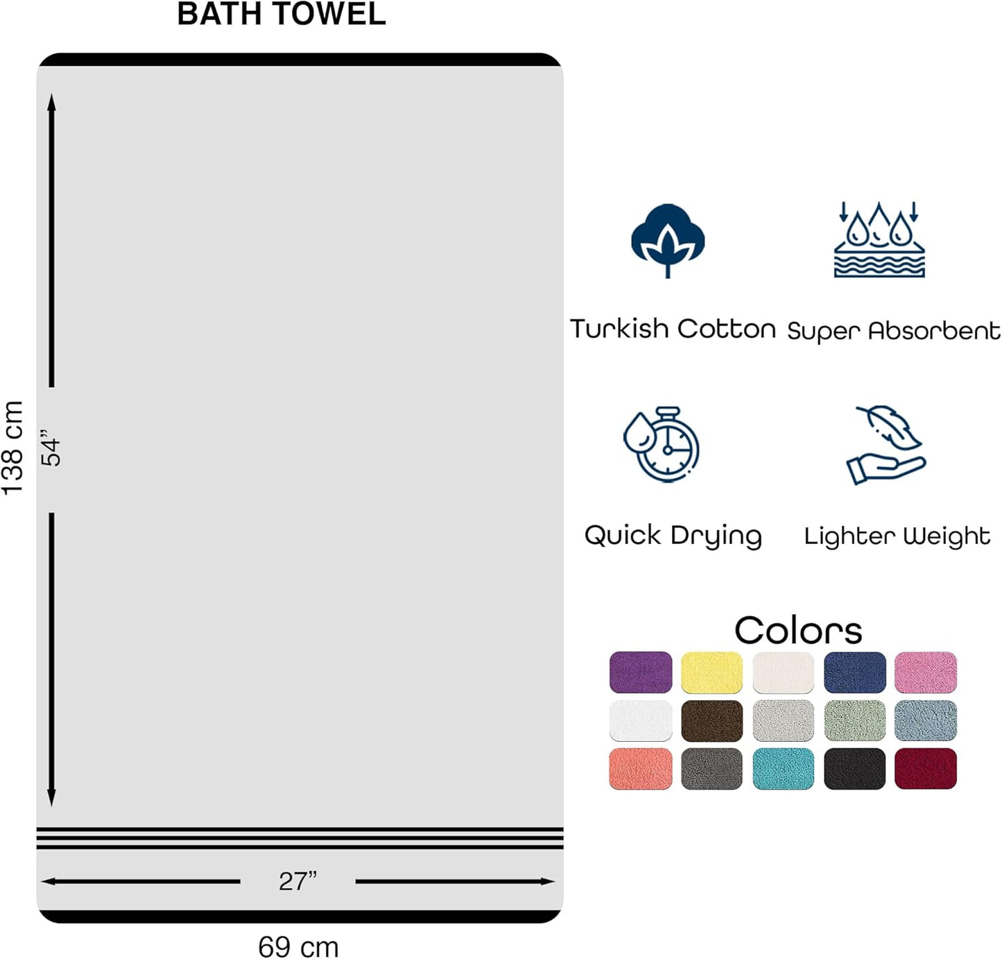 Hawmam Linen Coral Orange Bath Towels 4 Pack Soft and Absorbent, Premium Quality Perfect for Daily Use 100% Cotton Towel 600 GSM
