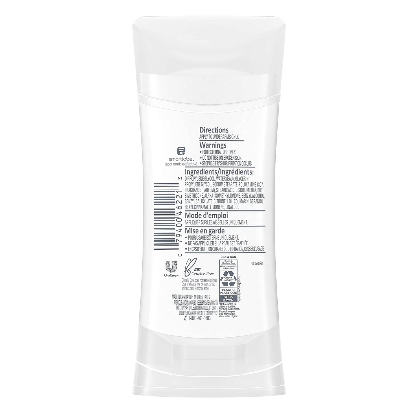 Dove Aluminum Free Deodorant for Women 3 Count Coconut and Pink Jasmine 72 hour odor protection 2.6 oz