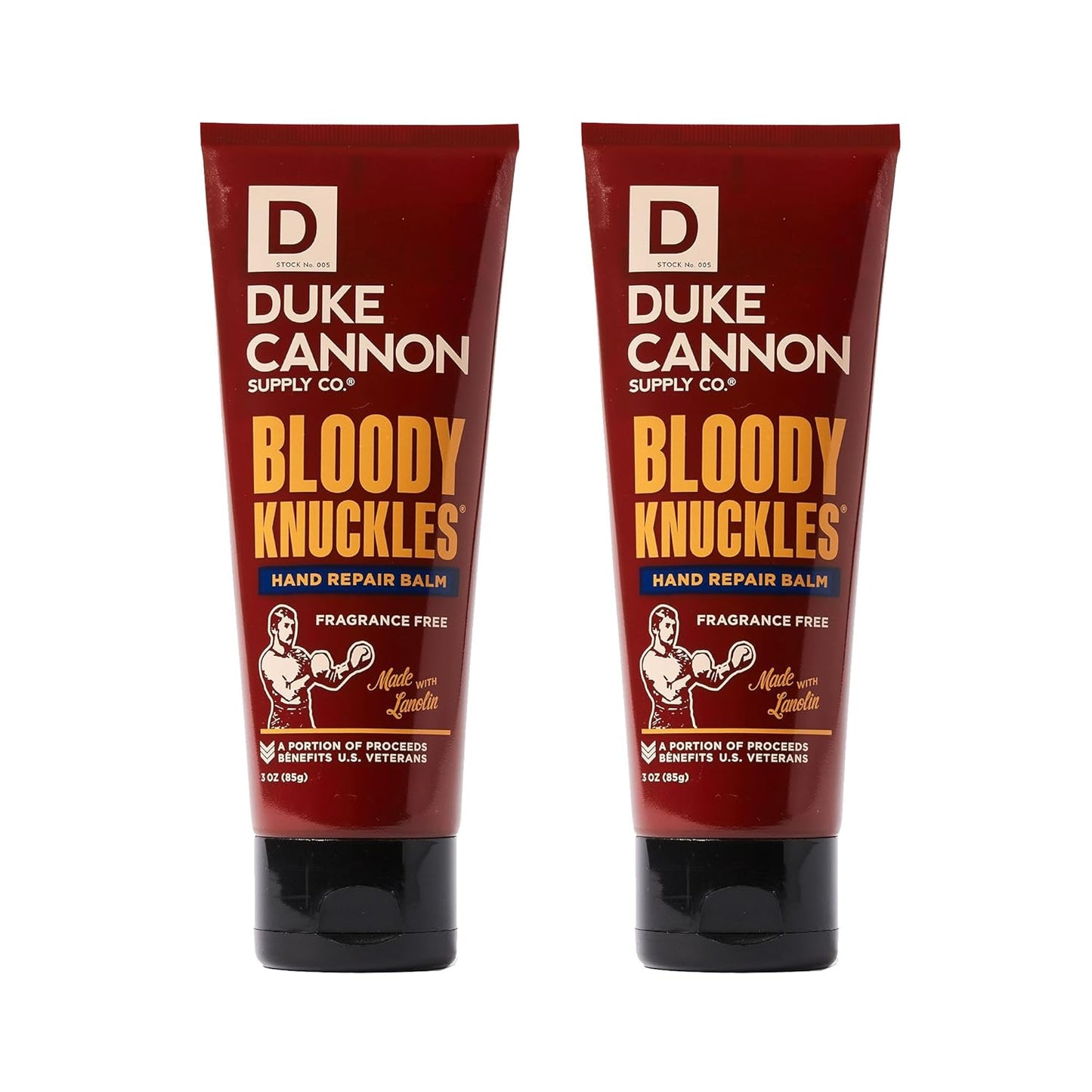 Duke Cannon Bloody Knuckles Hand Repair Balm - Unscented Moisturizing Cream, Non-Greasy Lanolin Formula for Dry, Cracked Hands, 3 oz. (Pack of 2)