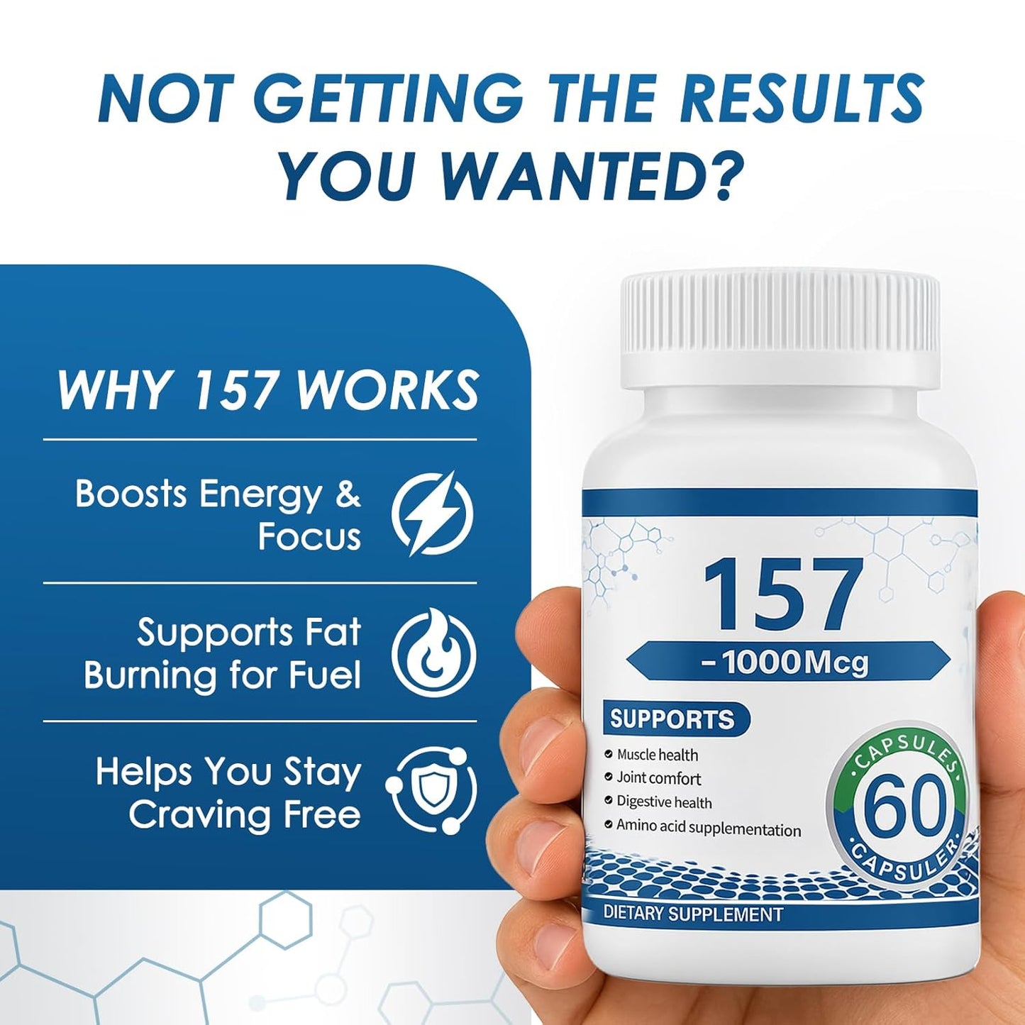 Collagen Peptide Capsules 157 - Amino Acids Supplement - Supports Healthy Muscles & Gut, 1000mgc