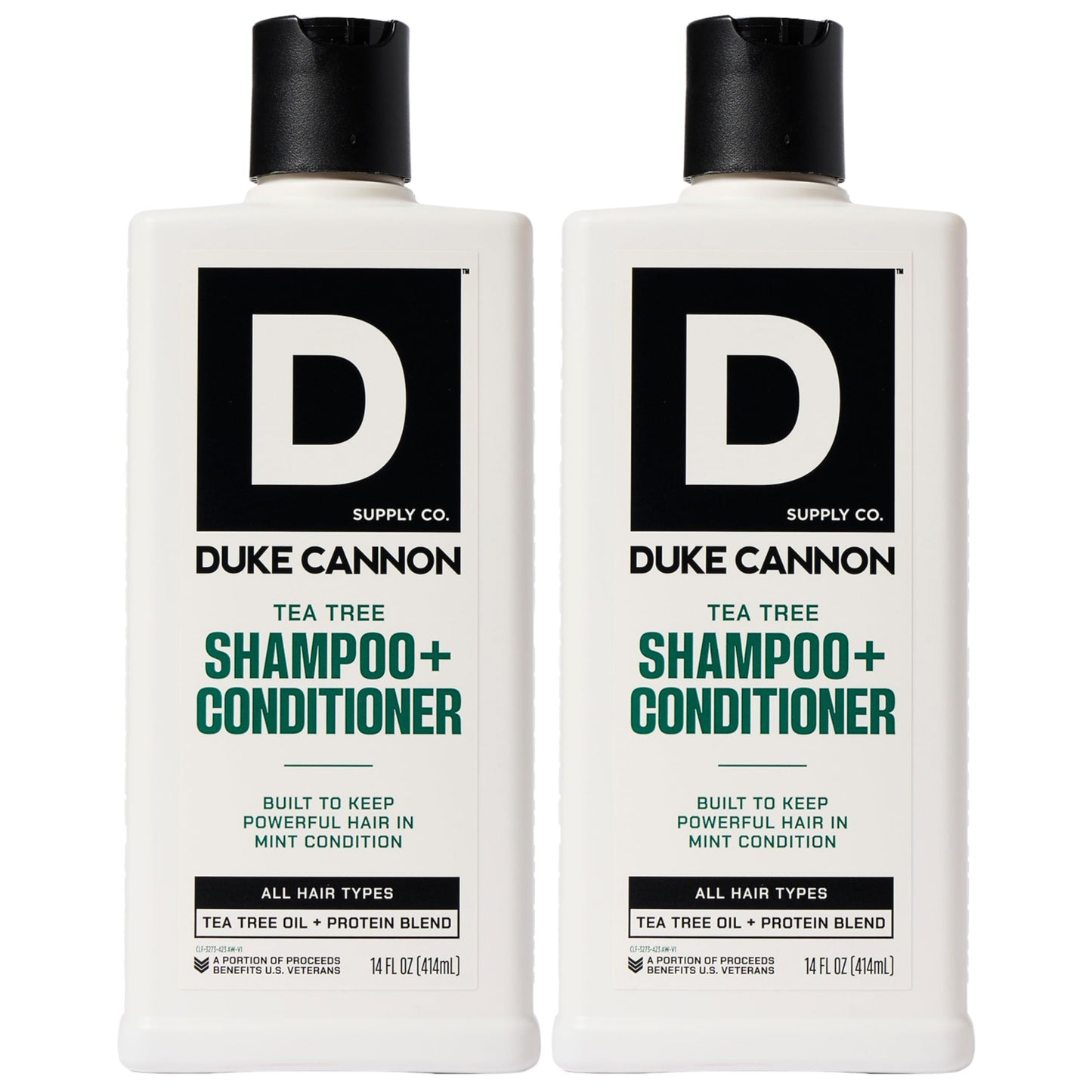 Duke Cannon Supply Co. 2-in-1 Hair Wash - Masculine Scent - Gentle Cleansing Hair Wash For Men - Stimulating Hair Shampoo & Conditioner - Strengthens Hair - Naval Diplomacy - 2 Pack (14 oz)