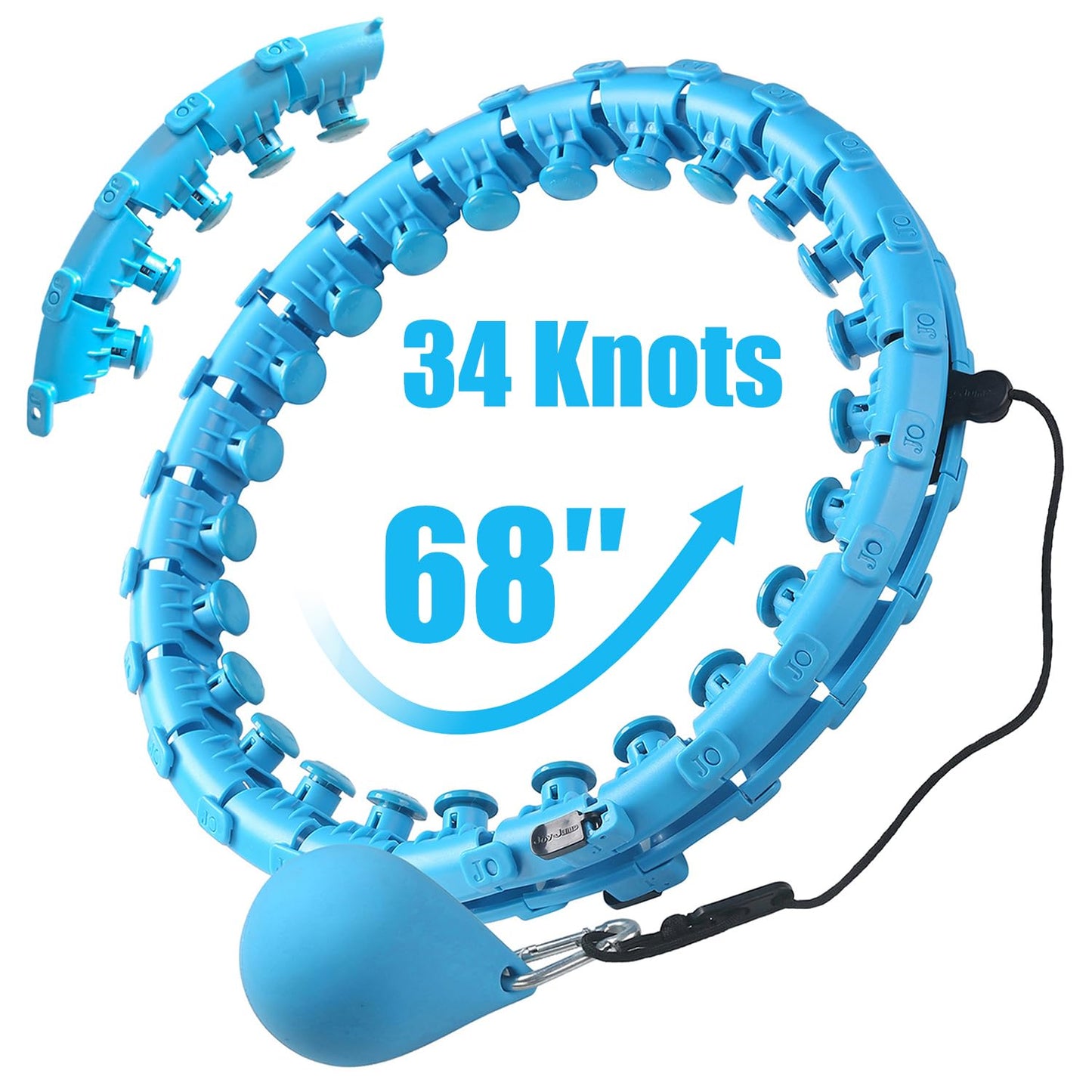 34 Knots Weighted Workout Hoop Plus Size, Smart Waist Exercise Ring for Adults Weight Loss