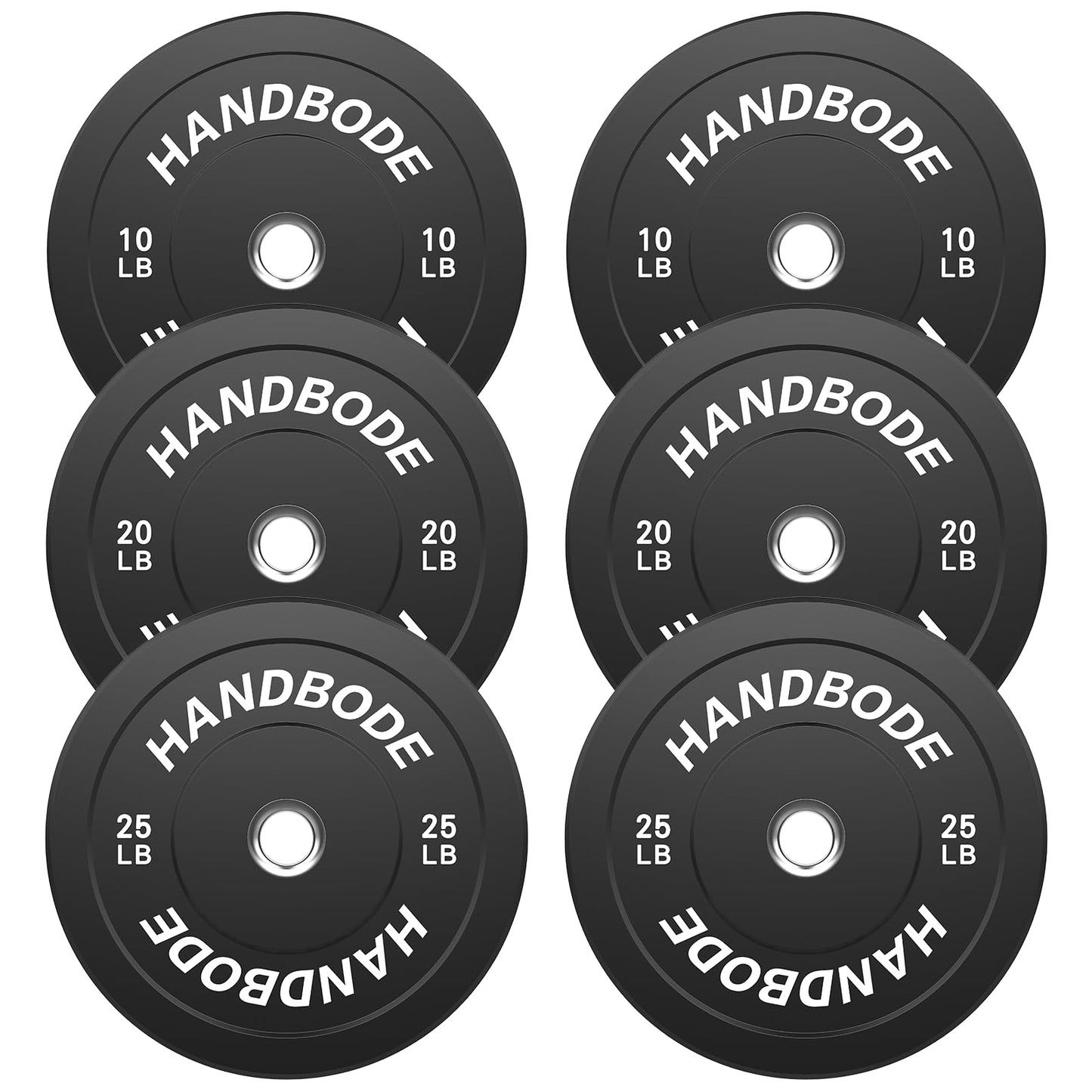 Colored Bumper Weight Plates Olympic Weight Plate Set 2-Inch, 10/15/20/25/35/45/55 lb Barbell Weight Plates Set for Home Gym, Rubber Strength Training Weights Plates for Weight Lifting