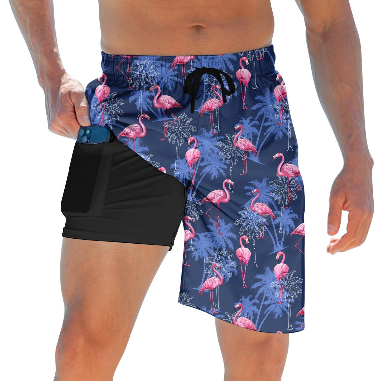 ALISISTER Mens Swim Trunks with Compression Liner Bathing Suit Summer Swimming Shorts