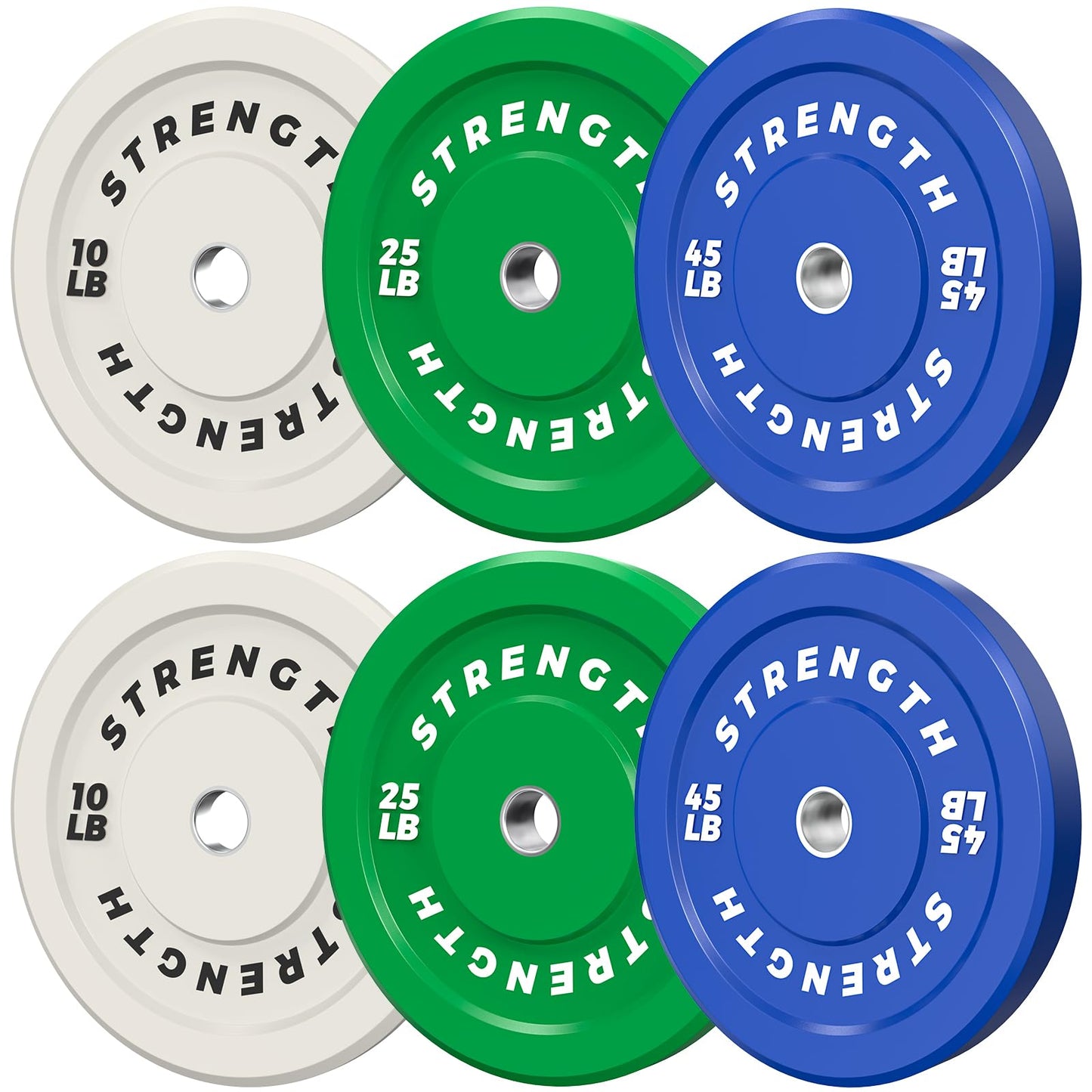 Olympic Rubber Bumper Weight Set - 2 Inch Barbell Plates for Home Gym Strength Training