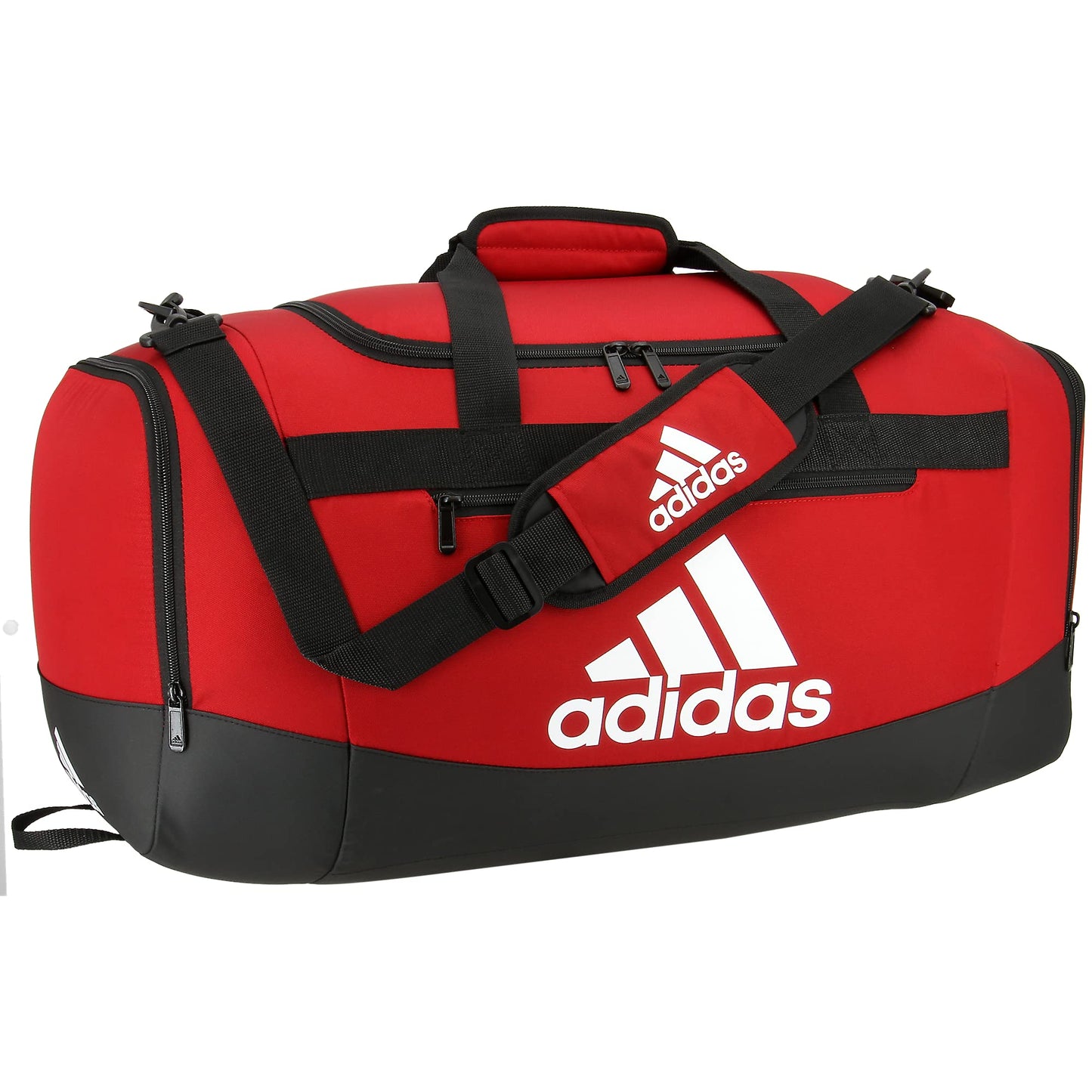 adidas Unisex Defender 4.0 Gym Duffel Bag for Men and Women, Black/White, Small (38L)