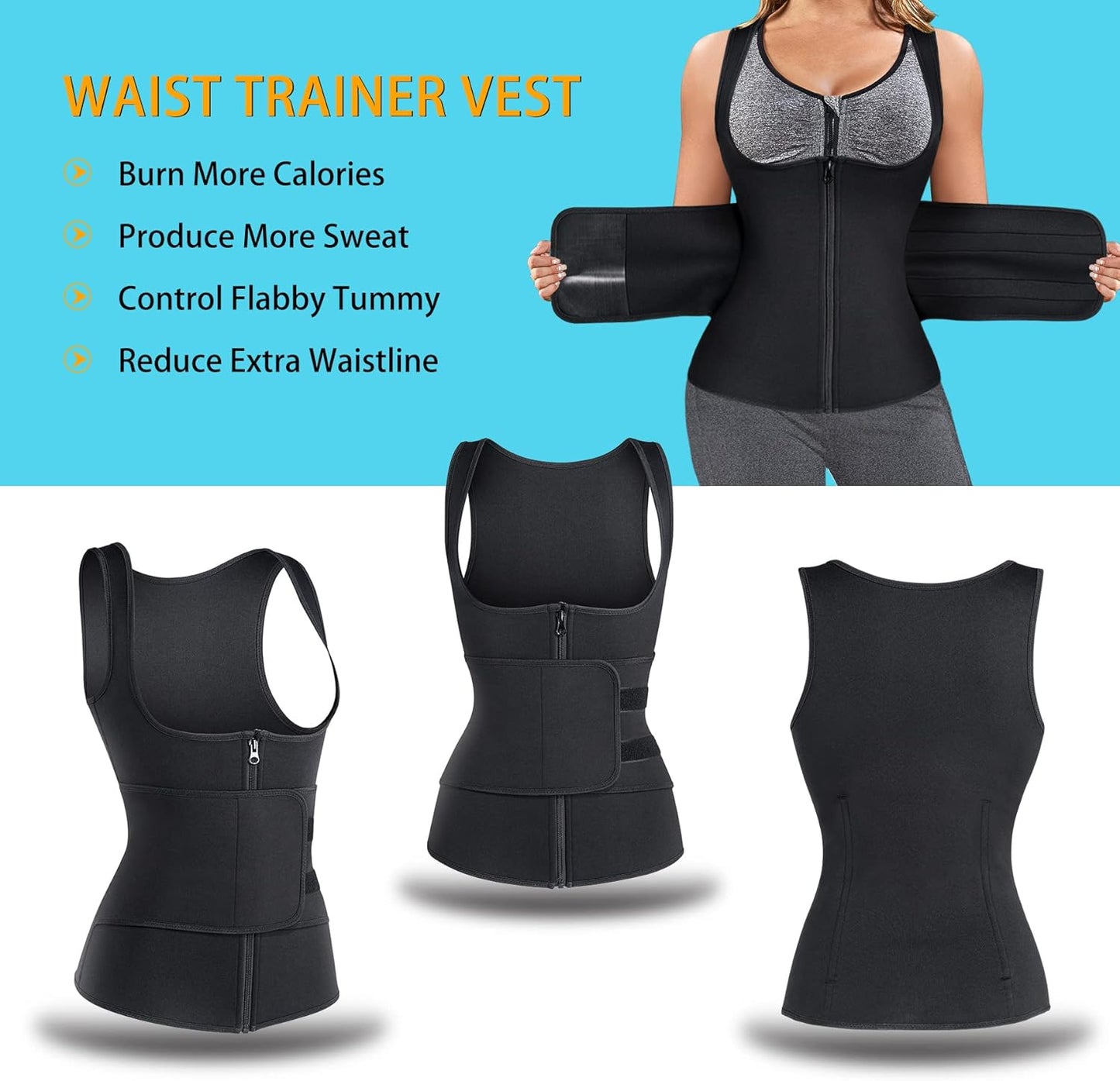 GAODI Womens' Waist Trainer Neoprene Sauna Suit Body Shaper