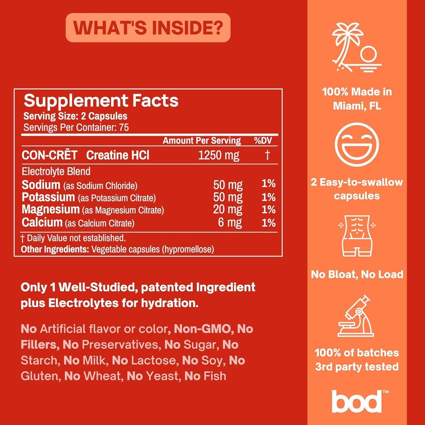 Creatine HCL Pills - Muscle Growth, Endurance, No Bloat, No Load, Not Flavored | Monohydrate Micronized Alternative, Creatine for Women and Men, Vegan, Creatina HCL, 150 Capsules