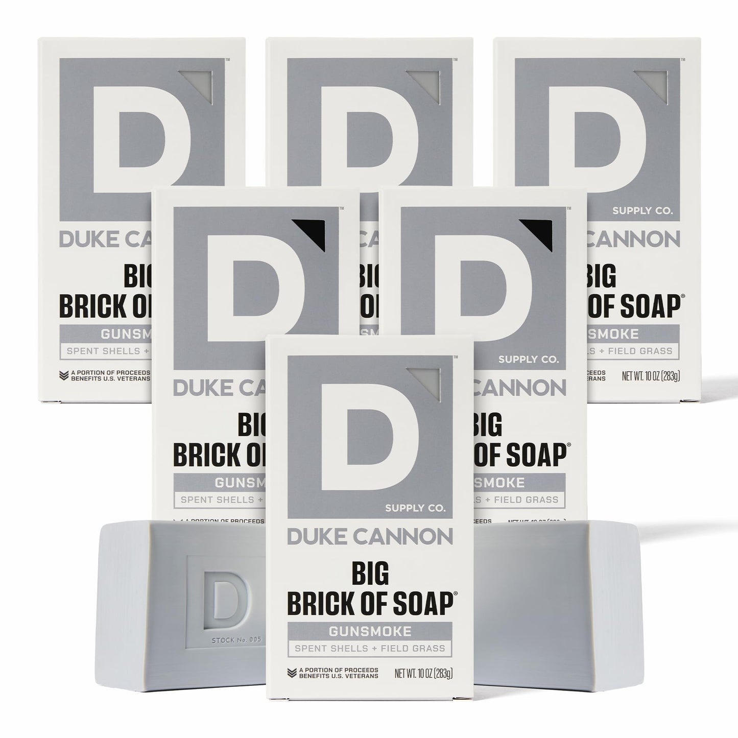 Duke Cannon Supply Co. Big Brick of Soap Bar for Men, LEAF & LEATHER - Extra Large, Masculine Scents, All Skin Types, Paraben-Free, 10 oz (Pack of 6)