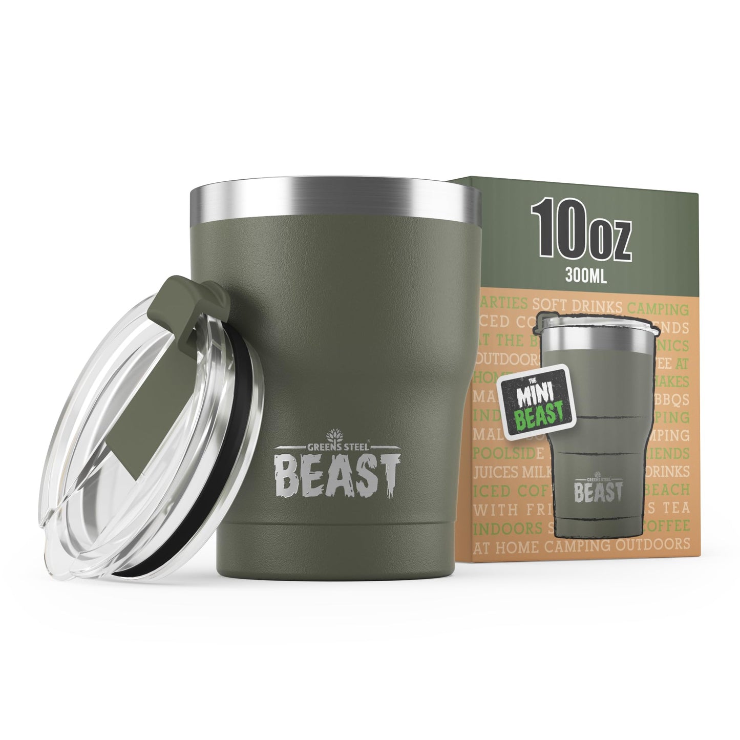 Beast 50 oz Tumbler Stainless Steel Vacuum Insulated Coffee Ice Cup Double Wall Travel Flask (Arctic White)