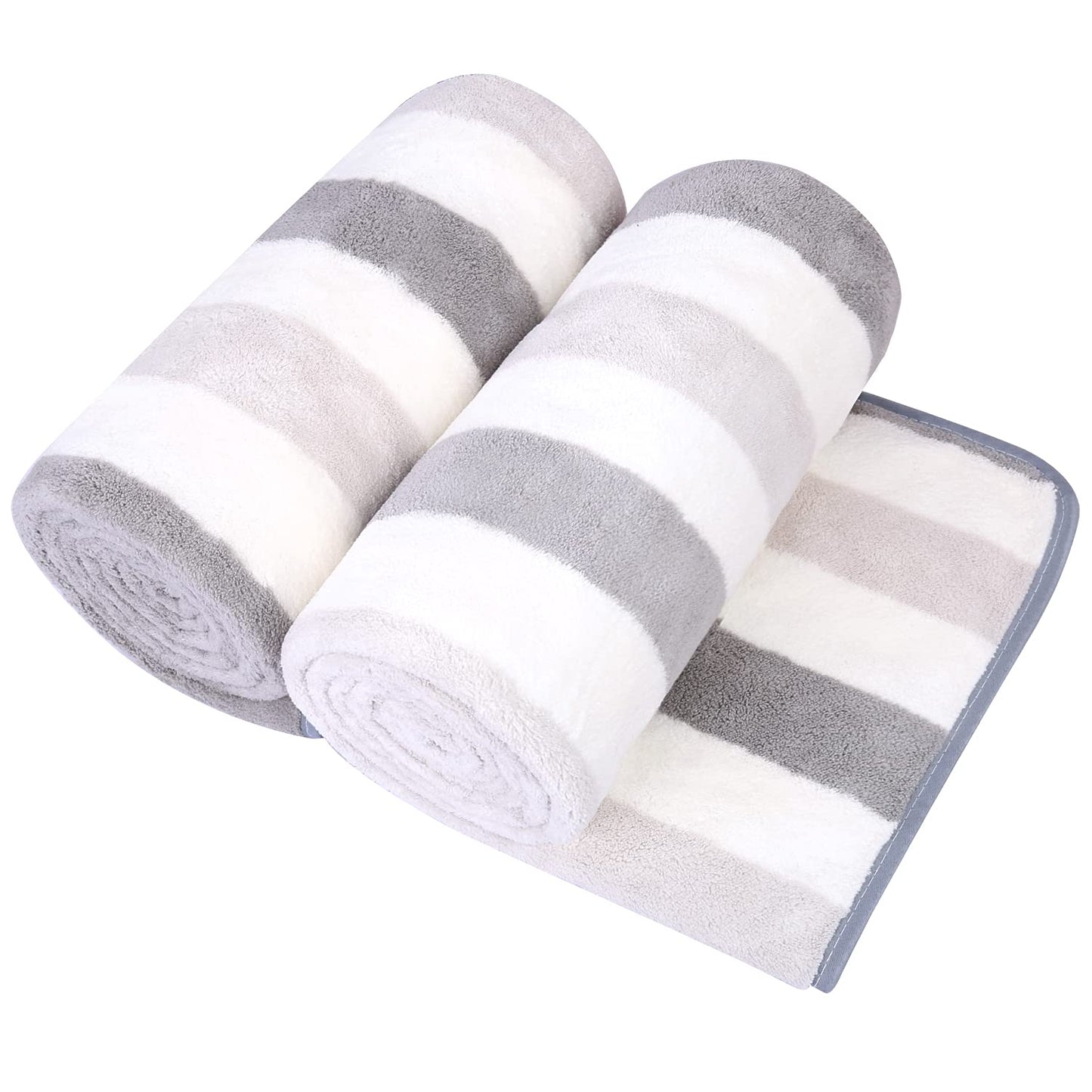 JML Microfiber Bath Towels, Oversized, Ultra Soft, Super Absorbent and Fast Drying, No Fading Large Bathroom Towel Set for Sport, Travel, Fitness, SPA and Yoga (Coral Fleece - Blue, 30 in x 60 in)