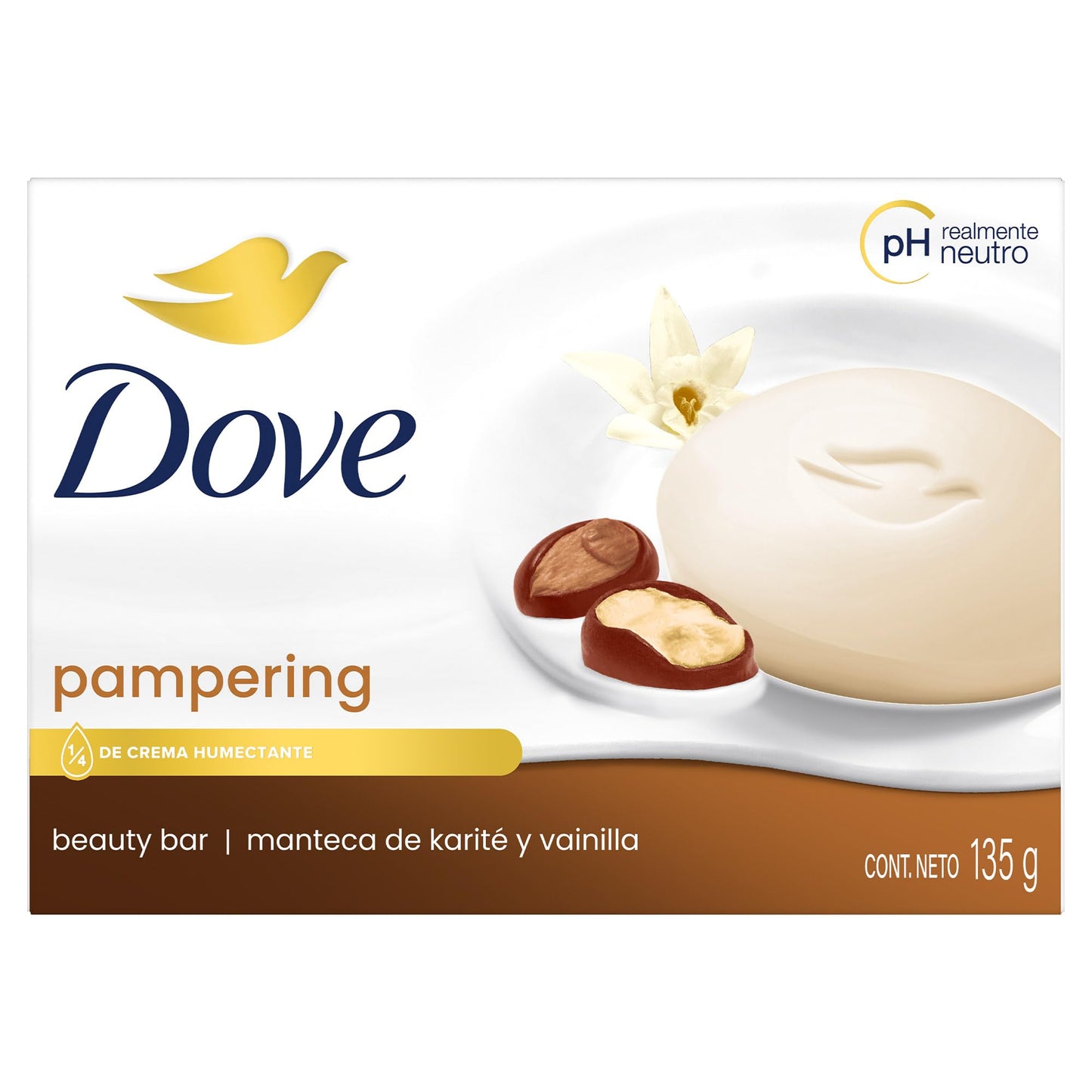 Dove Shea Butter Beauty Bar with Vanilla, 4.75 Oz/135 Gr, Unisex Skin Cleansing Agent