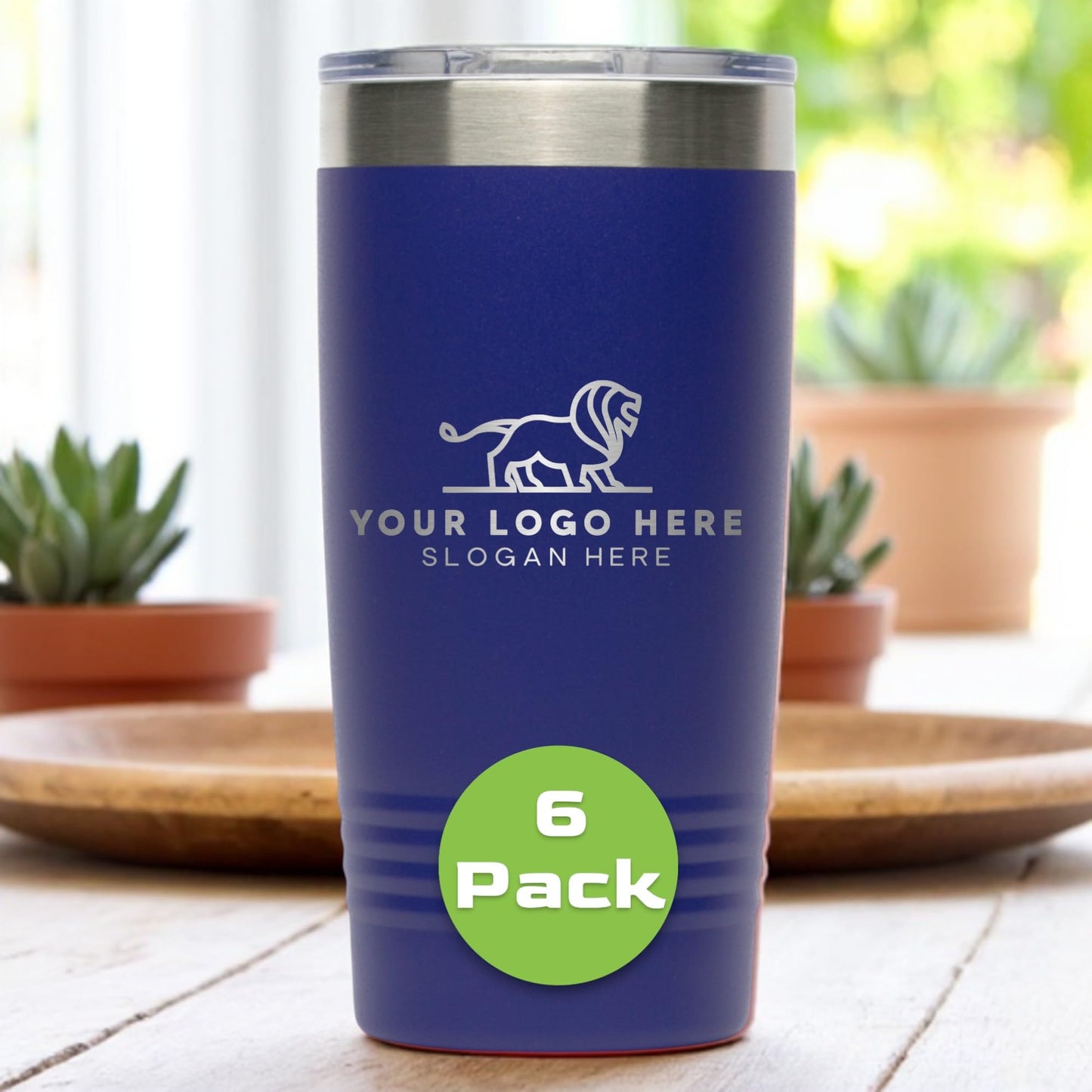 20oz Stainless Steel Tumbler - Upload Your Logo, Custom Engraved, Double Wall Vacuum Insulated Travel Mug, Ideal for Corporate Gifts, Events, and Sports Teams