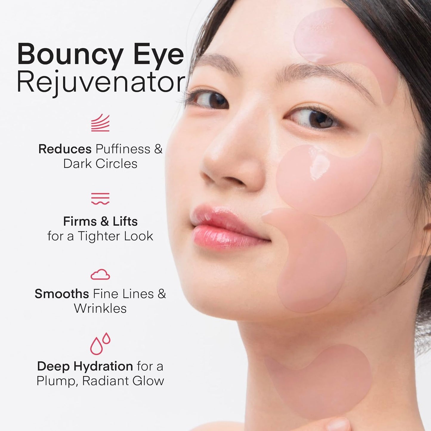 Peptide Collagen Under Eye Patches: Hydrogel Mask for Puffy Eyes, Dark Circles, Wrinkles, Fine Lines & Undereye Bags - Korean Skin Care Deep Hydrating & Firming Eye Treatment Gel Pads, 30 Pairs