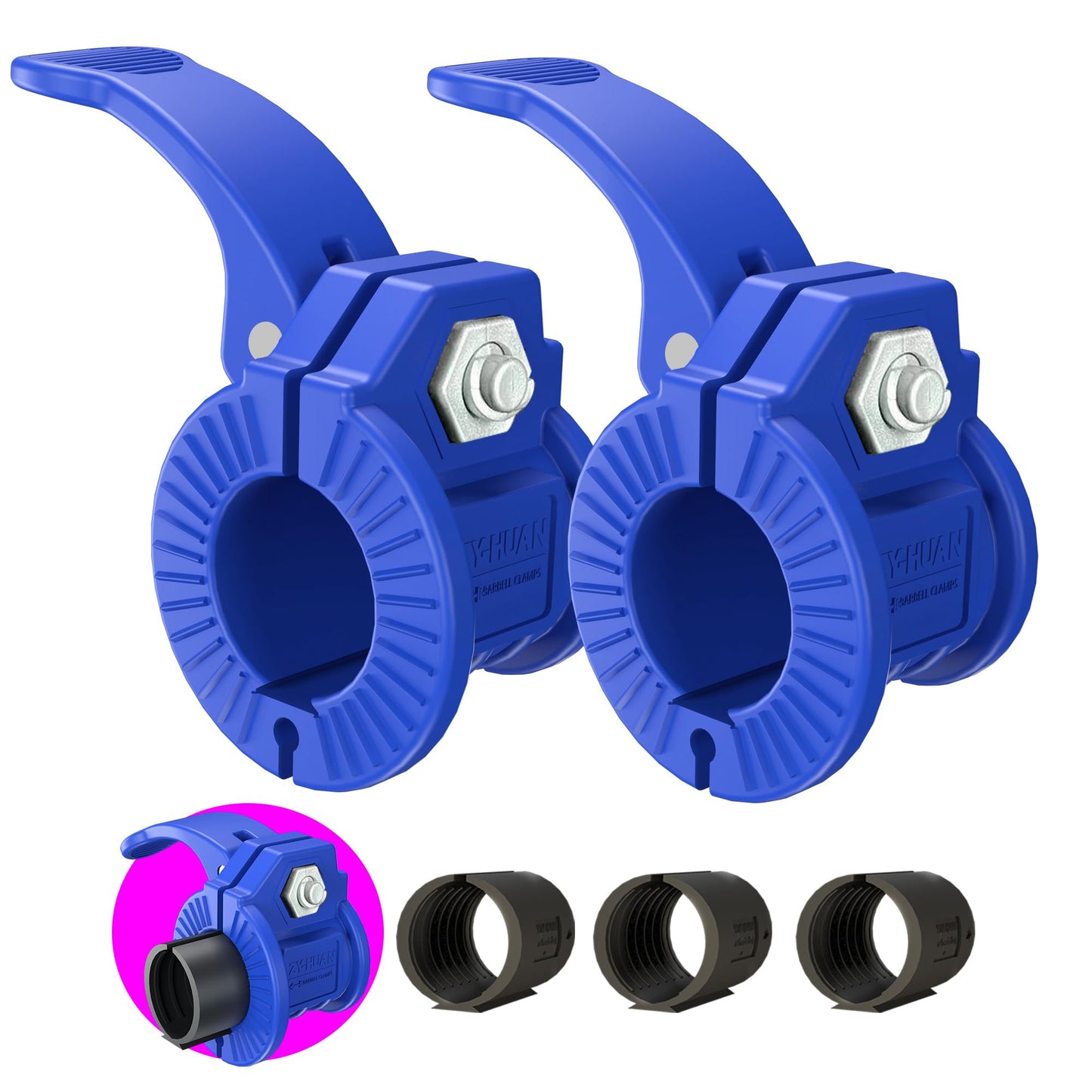 Barbell Clips 1 Inch Quick Release Weight Clamps 0.9-1.18inch Multi-Size Adjustable Olympic Clamps for Bars