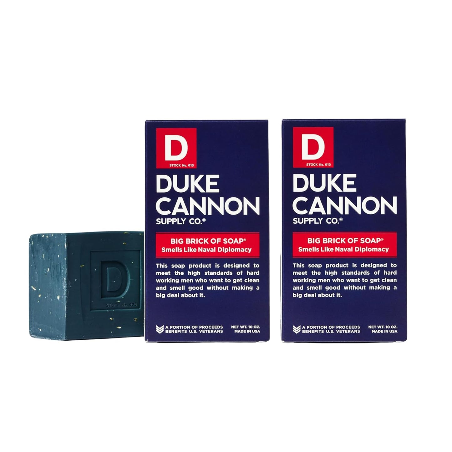 Duke Cannon Big Brick of Soap - Naval Diplomacy 2 Pack | 10 oz Bars | Refreshing Ocean Scent | Men's Bar Soap