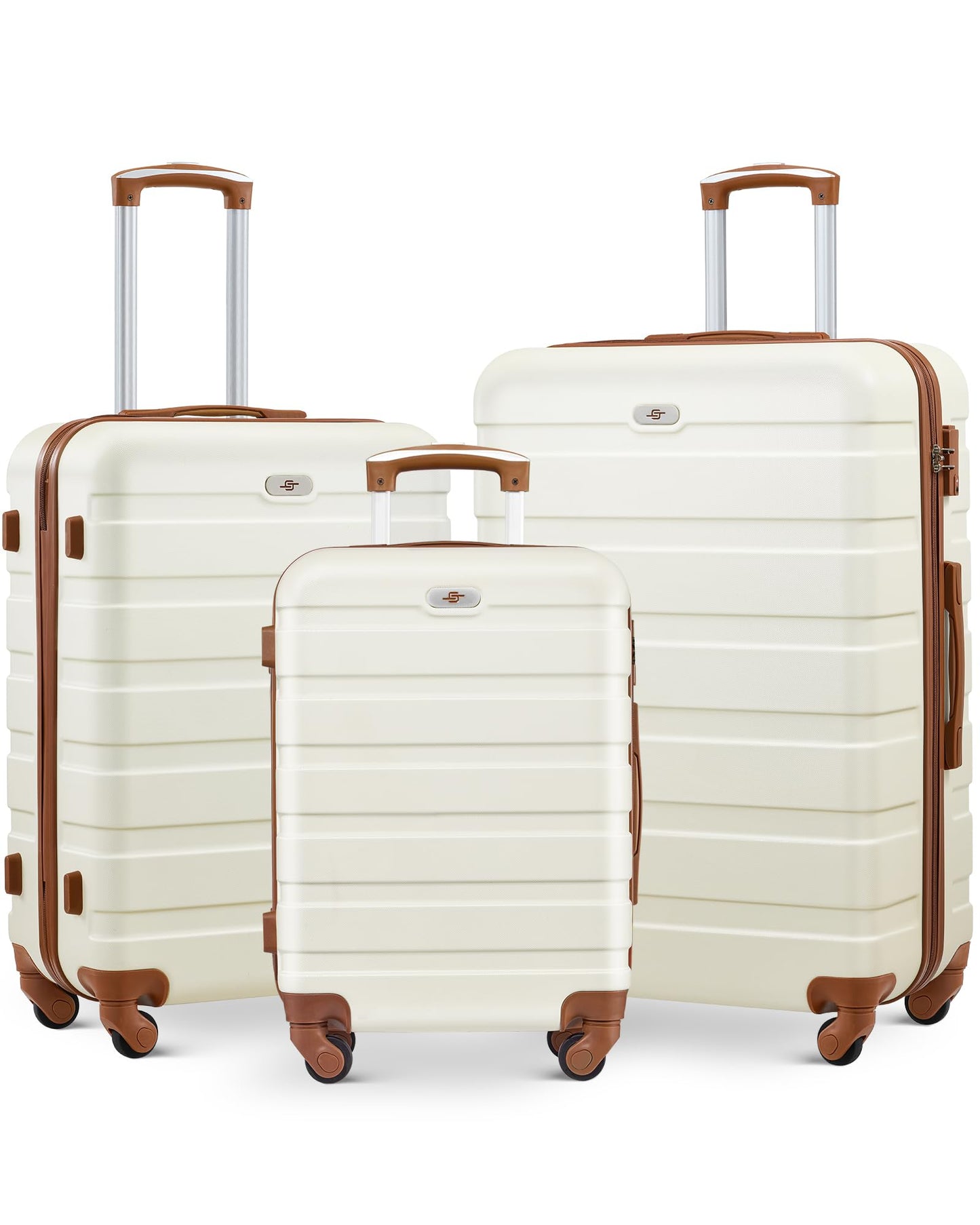 Suitour Luggage 3 Piece Sets Hard Shell Luggage Set with Spinner Wheels, TSA Lock, 20 24 28 inch Travel Suitcase Sets, Bright Blue