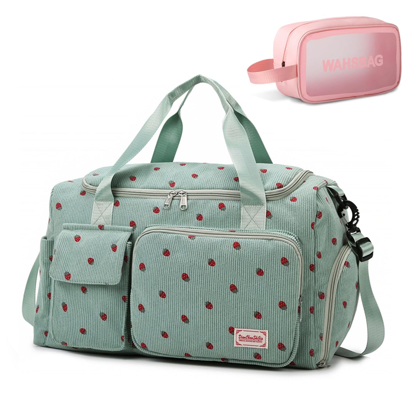 Small Gym Bag for Women, Travel Duffle Bag Carry On Weekender Bag with Shoe Compartment